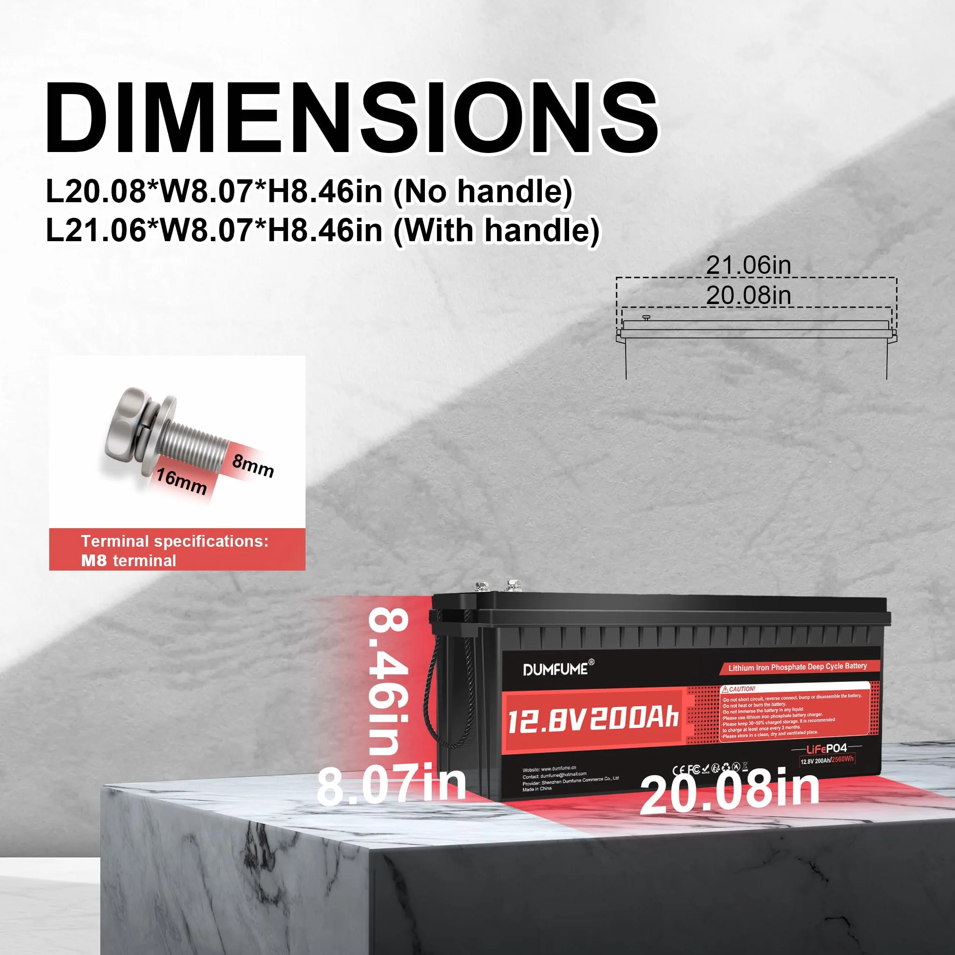 12V 200Ah Bateria Litowa LiFePO4, Pojemność 2560Wh z BMS 200A, 15000+ Cykli, Żywotność 10 Lat dla Kamperów, Systemów Solarnych, Kampingu & Zastosowań Off-Grid