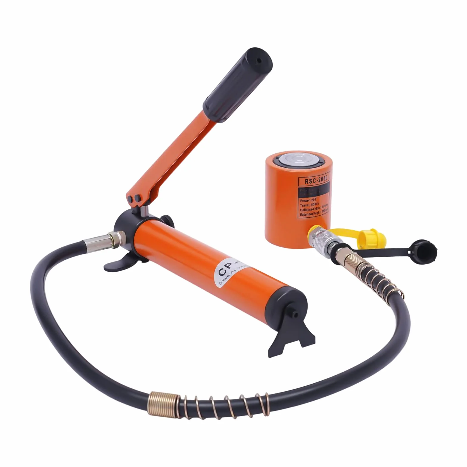 Profesjonalny cylinder hydrauliczny 10T/20T z pompą hydrauliczną CP-180, ręczna pompa hydrauliczna, wąż 1 m, zawartość oleju 350 cc, wysokie ciśnienie 700 kg/cm², cylinder hydrauliczny do budowy