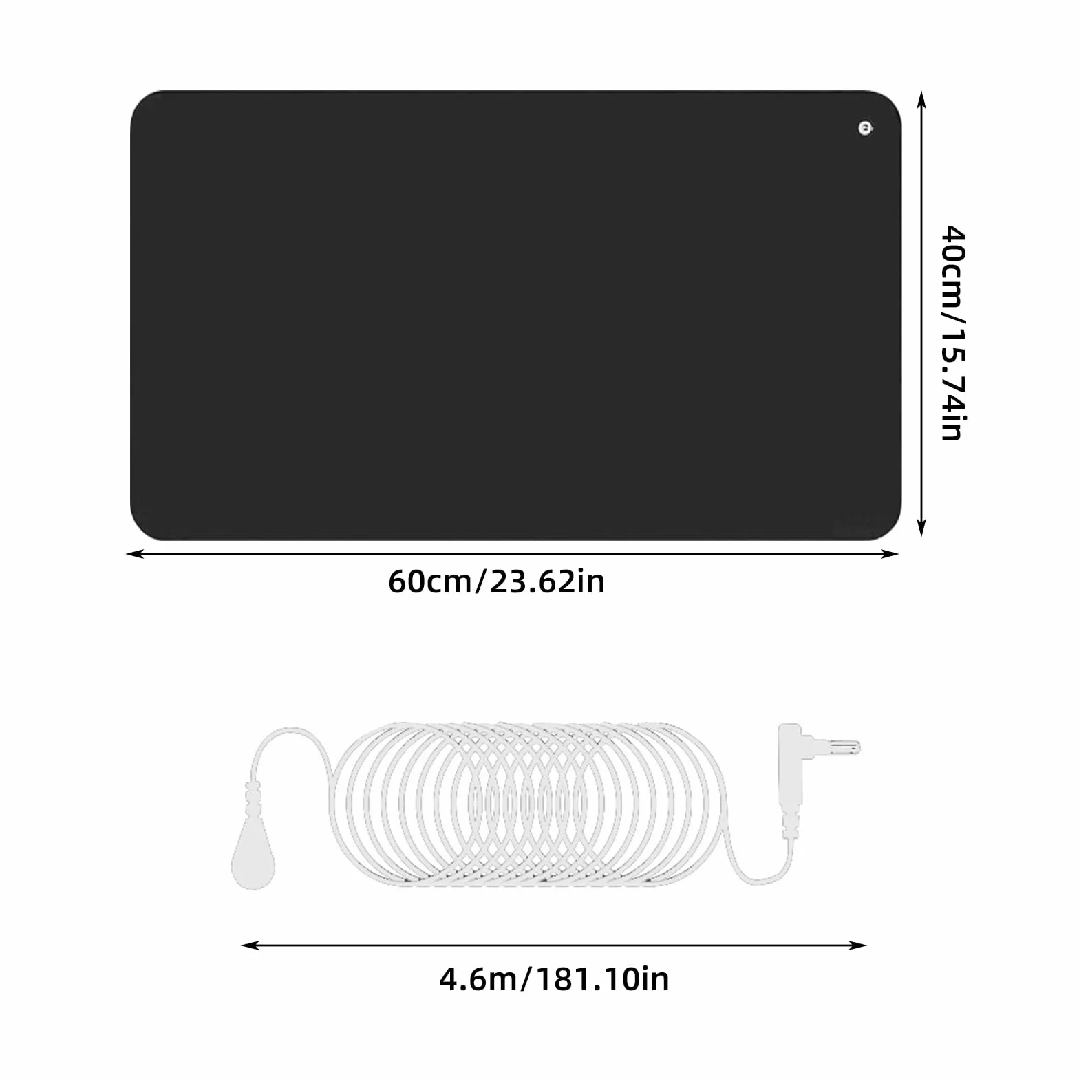 Mata uziemiająca antystatyczna 40 x 60 cm z kablem uziemiającym UE