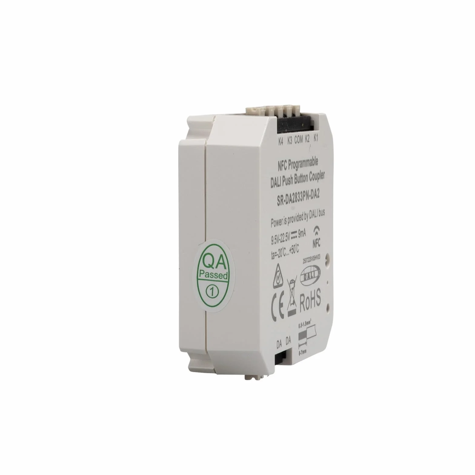 CONNEX SR-DA2833PN-DA2 NFC programowalny 4-kanałowy łącznik przycisków DALI-2, podtynkowy, zasilanie magistralowe