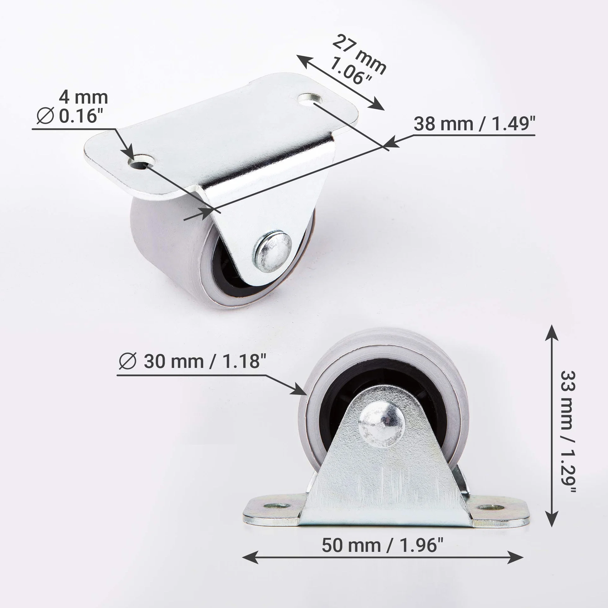 (20 szt.) kółka do małych kółek 30 mm, gumowe kółka do mebli, nieobrotowe małe kółka, nieplastikowe urządzenia i sprzęt do małych kółek, zestaw 20 sztuk (20 szt.)