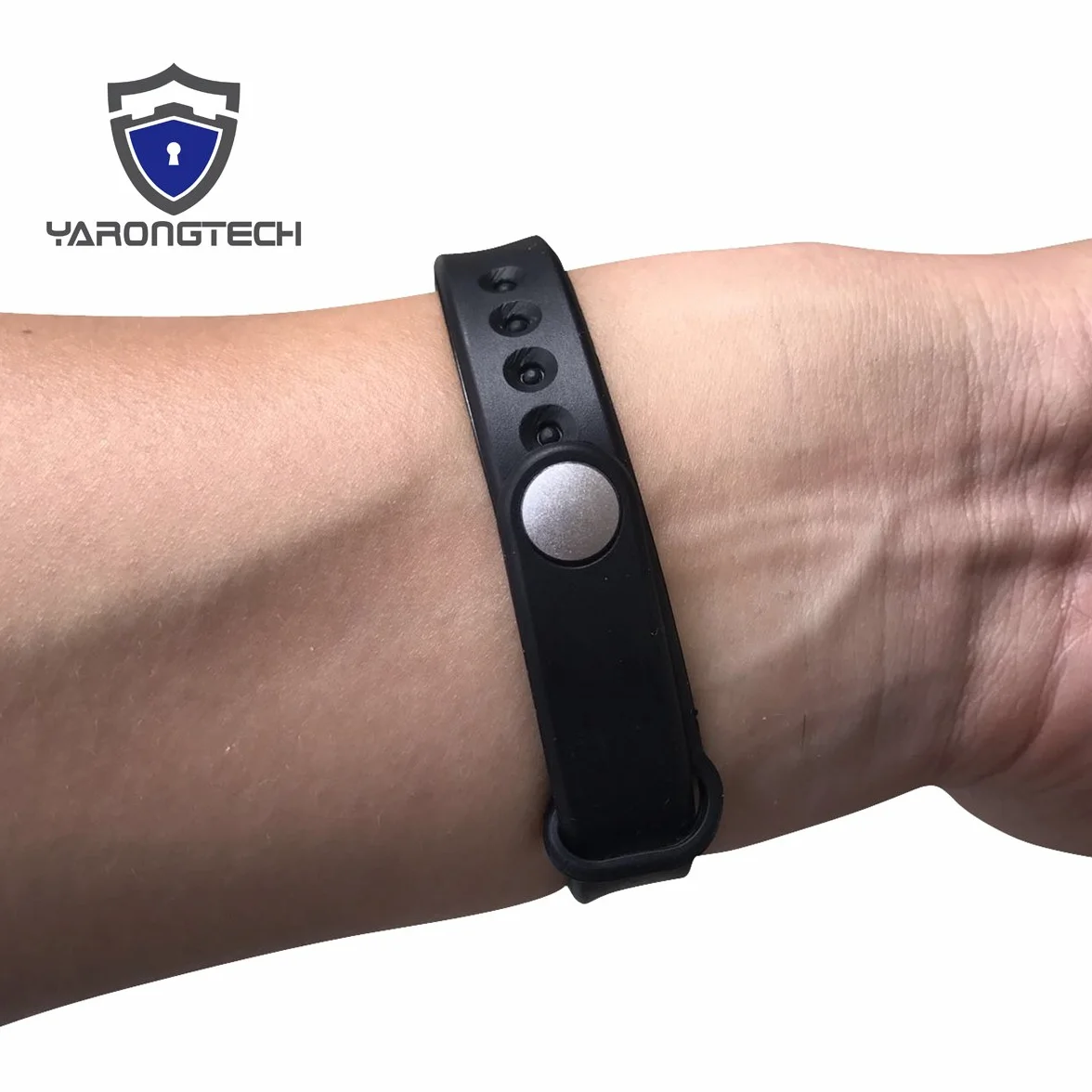 YARONGTECH Czarny silikonowy pasek RFID 13,56 MHz regulowany rozmiar (zestaw 2 szt.)