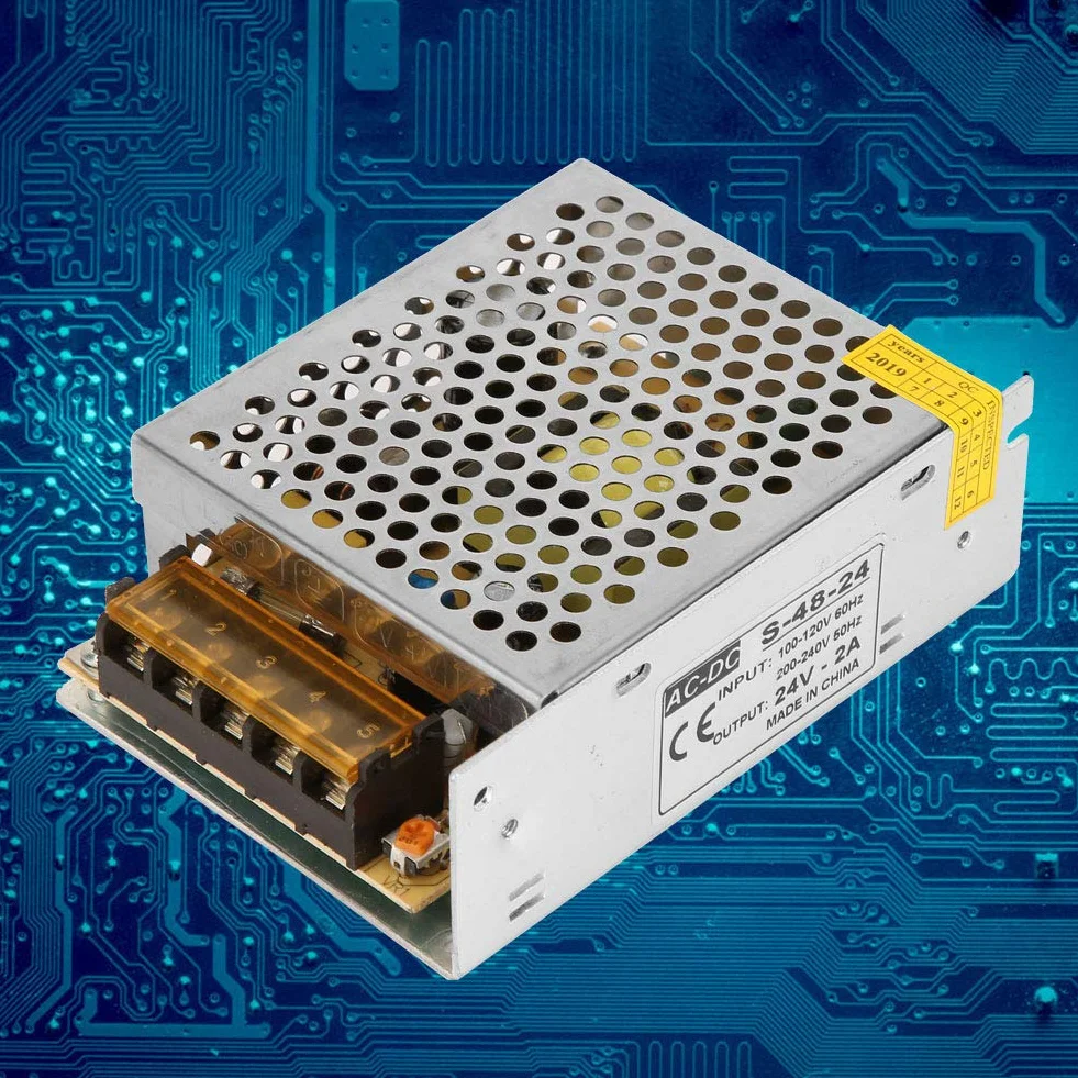 Zasilacz impulsowy LED 24V 2A listwa zasilająca AC 110V-220V