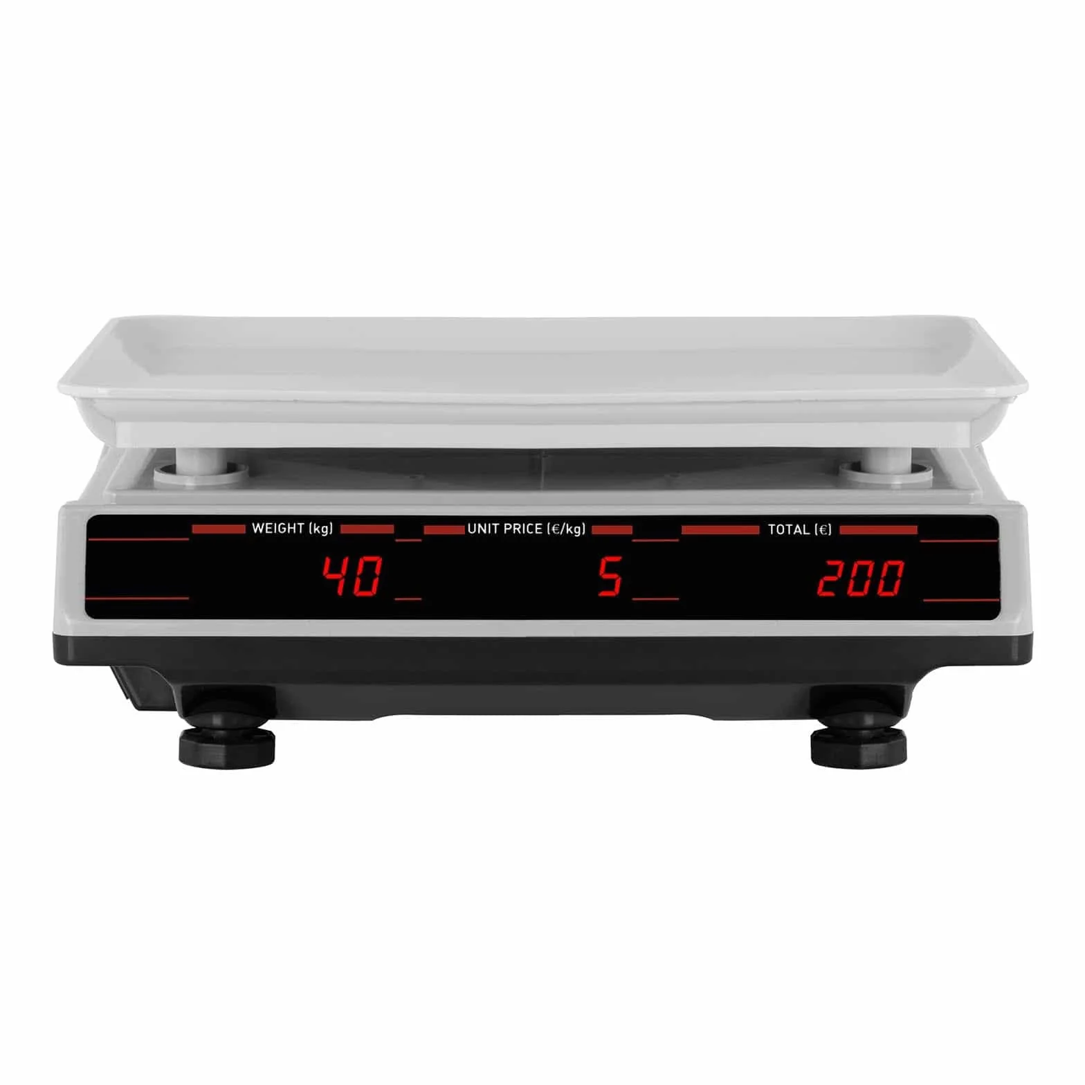 Steinberg Systems Waga kontrolna 40 kg / 2 g Waga cyfrowa 7 miejsc pamięci, waga stołowa z wyświetlaczem LED, wbudowany akumulator