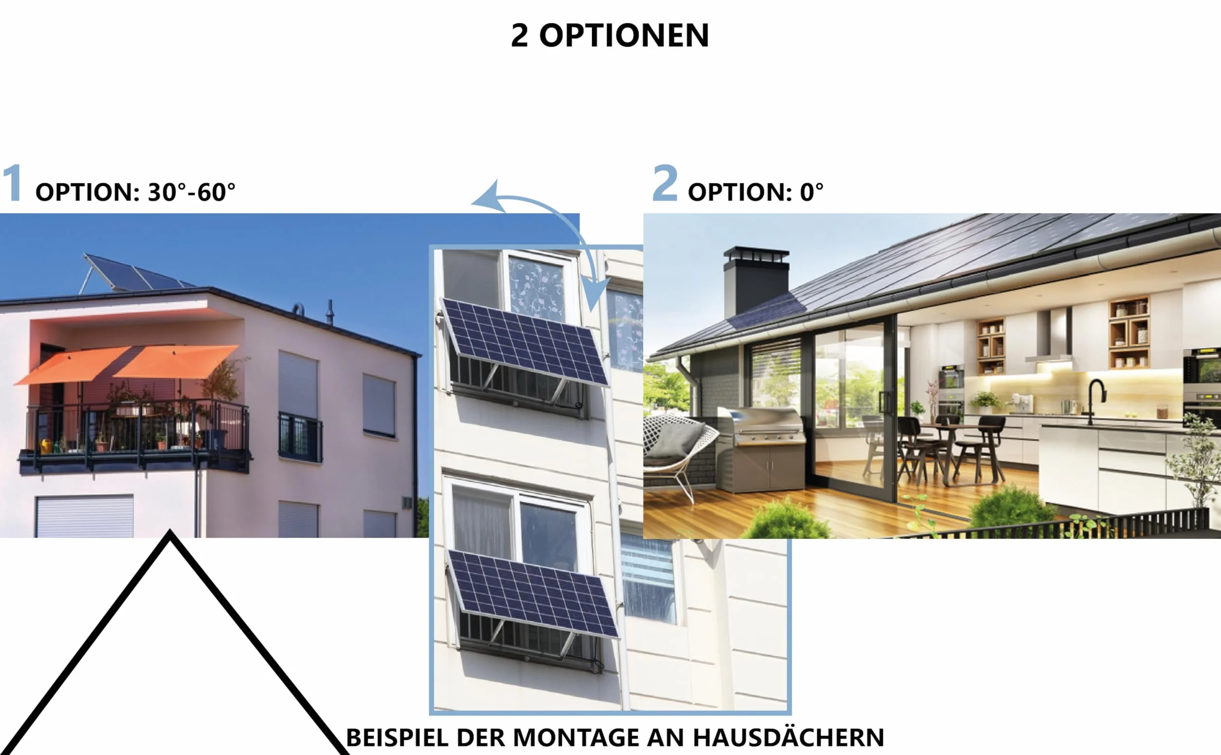 Uchwyt do modułu solarnego, czarny (30-60°, 1 panel, regulowany stojak, aluminiowa rama, odporna na warunki