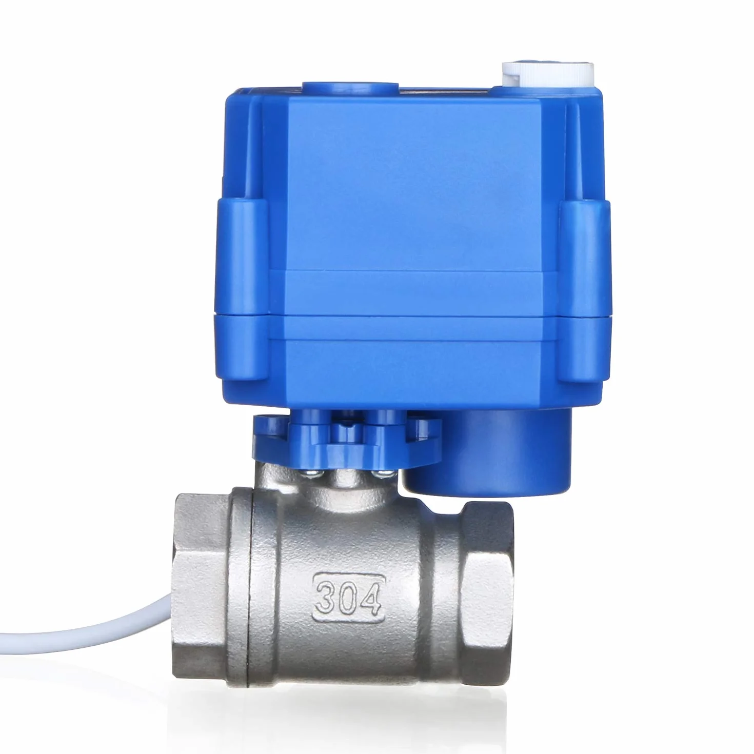 U.S. Solid Zawór kulowy silnika z funkcją ręczną 1/2", stal nierdzewna, 2-drożny DN15 elektryczny zawór strefowy, 9-24 V AC/DC, 2 przewody, automatyczny powrót NC