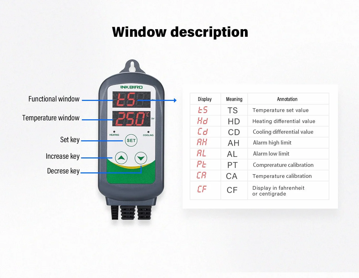 Inkbird ITC-308 Termostat kontrolą temperatury z sondą czujnika NTC do wiwarium gadów szklarniowych Gniazdo 220 V