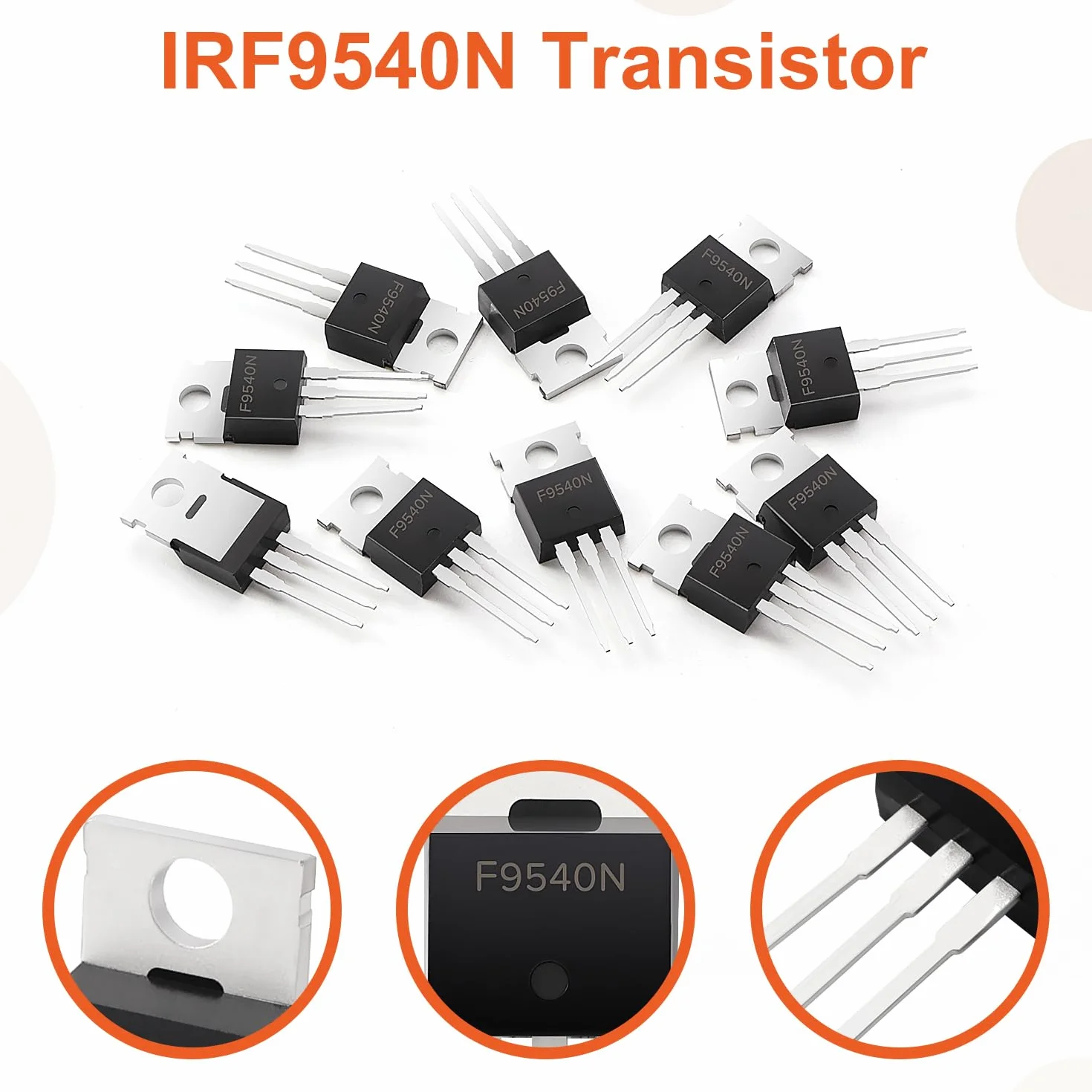 IRF9540N MOSFET Tranzystor Mocy 23A 100V TO-220 10 Sztuk