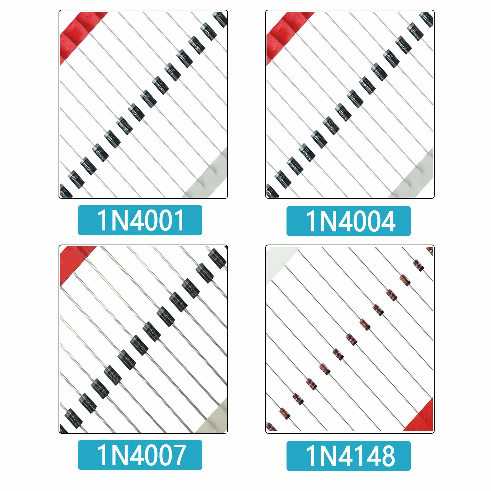Zestaw diod 1N4148 1N4001 1N4004 1N4007 200 sztuk