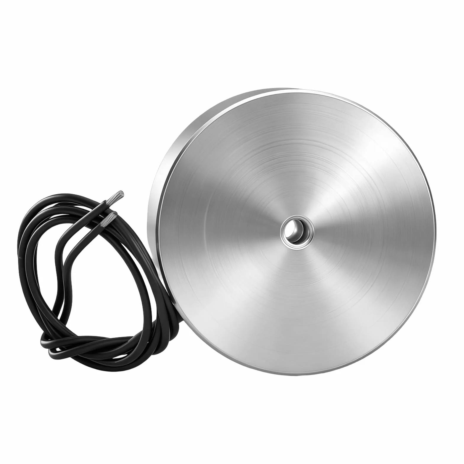 Heschen Elektromagnes elektromagnetyczny, srebrny, okrągły, DC 24 V, 50 kg/110 lb, średnica zewnętrzna 50 mm, rozmiar gwintu M4, długość kabla 23 cm