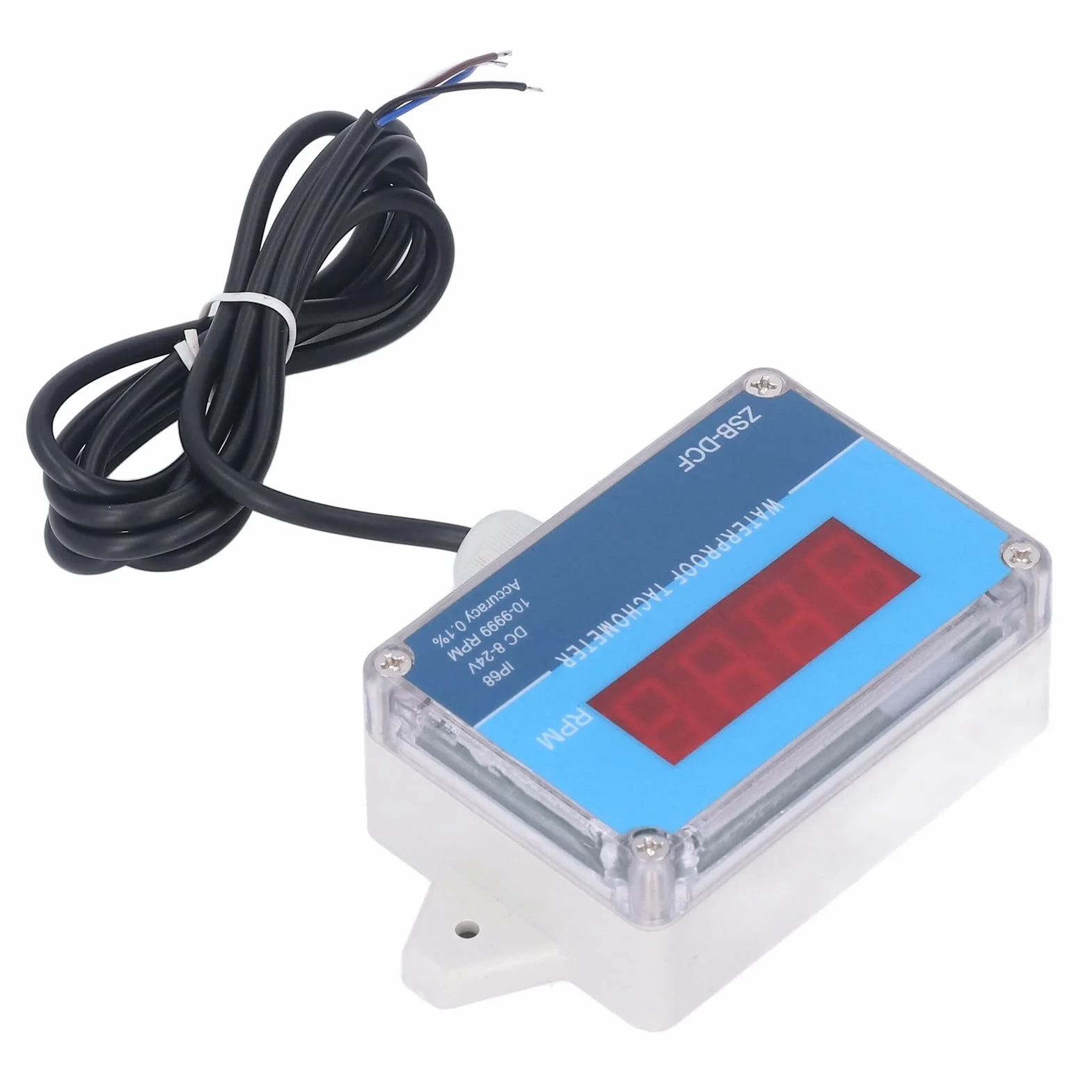 Oumefar Tachometr Cyfrowy 10-9999 RPM Czujnik Hall IP68 Wyświetlacz LED 8-24V DC