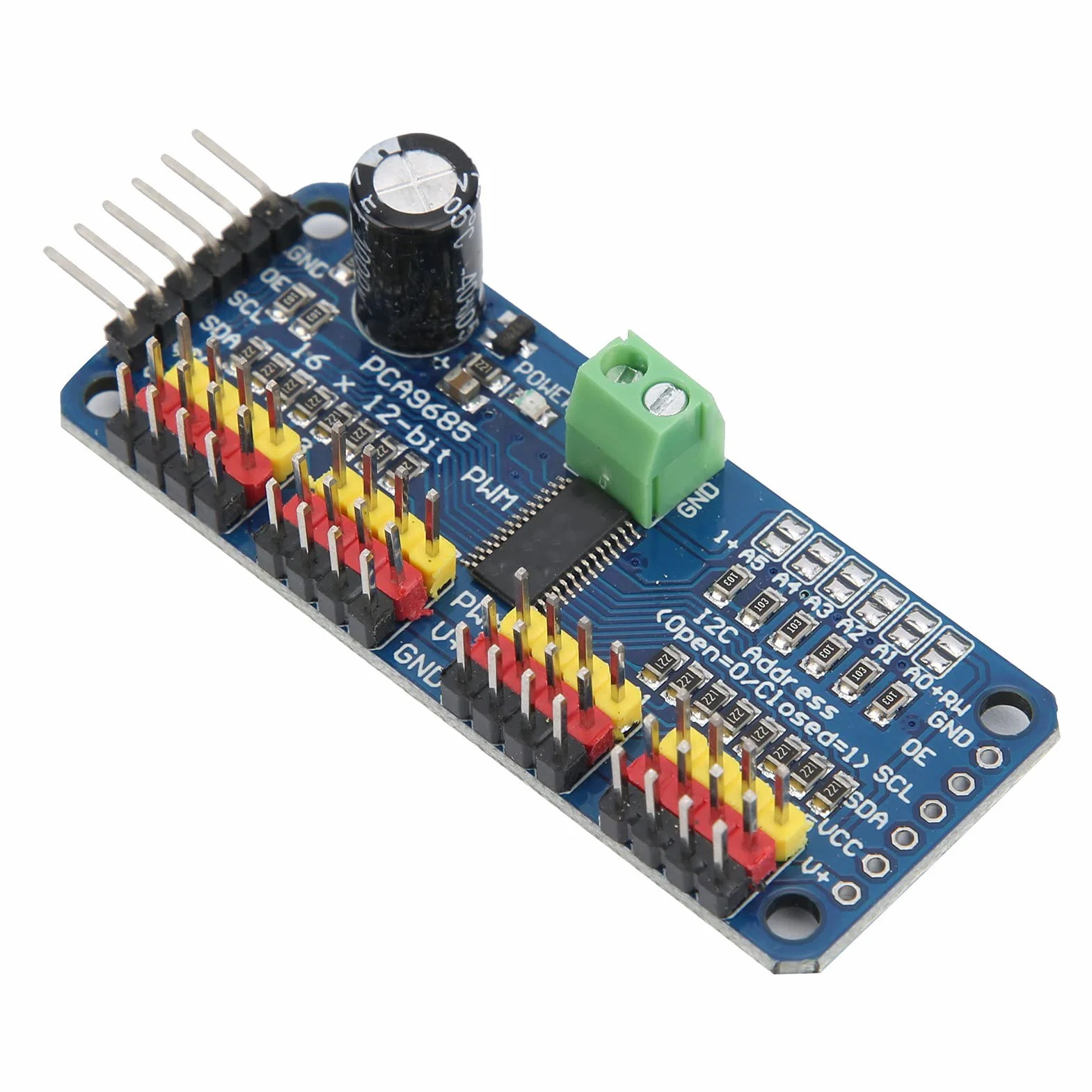 SENECESLI Sterownik Serwo PWM PCA9685 16-kanałowy Moduł Płytki Napędu Silnika dla Robota, 5V