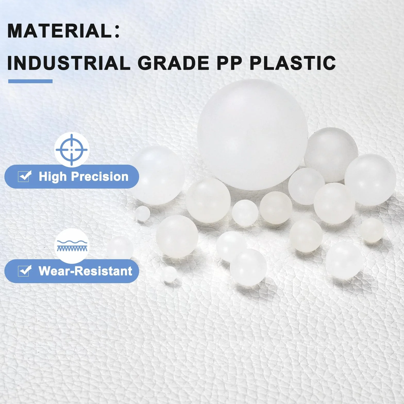 Plastikowe kulki łożyskowe PP 10 mm pełne precyzyjne G2