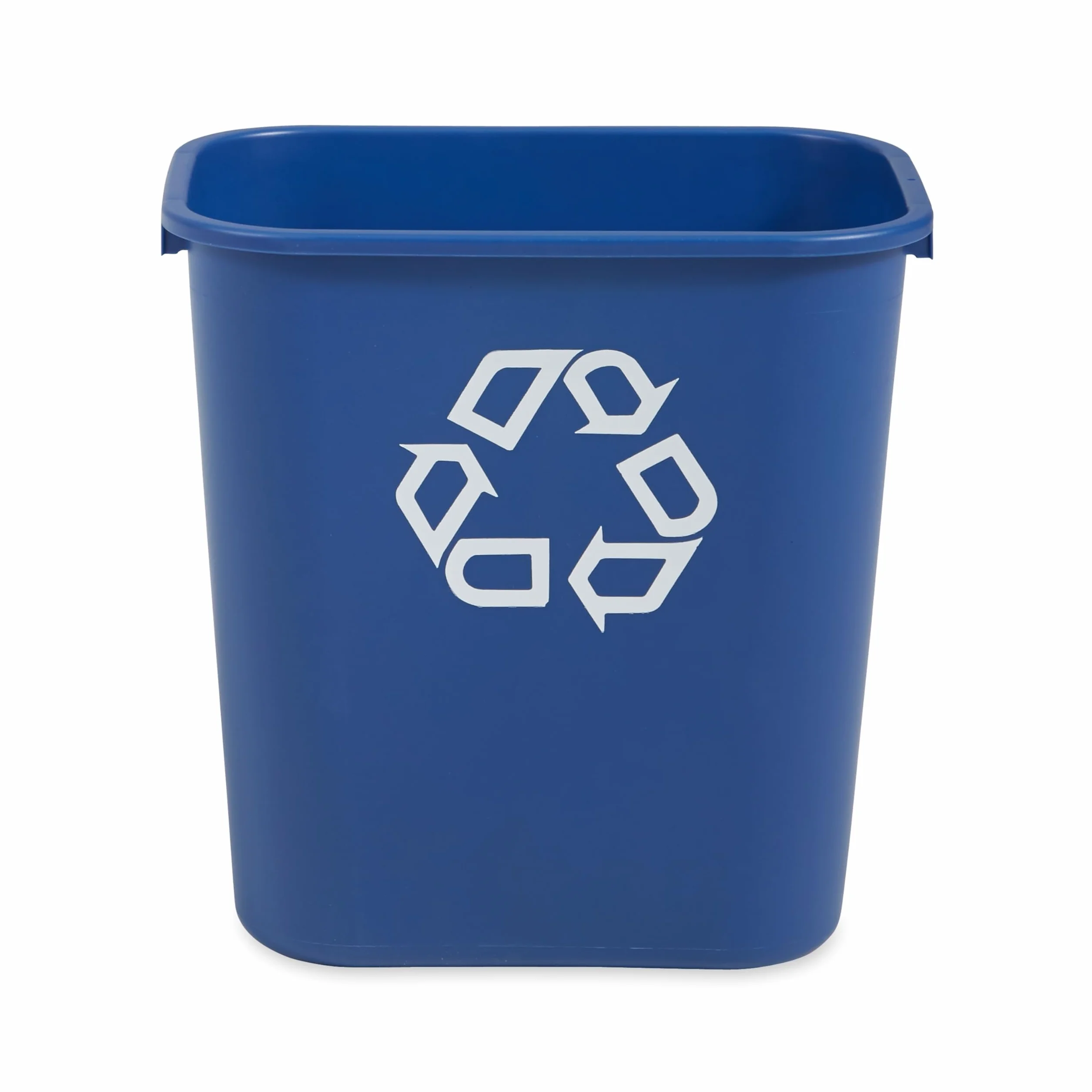 Rubbermaid Commercial Products Deskside Kosz Recyklingowy, 26 L Niebieski - Kompaktowy plastikowy kosz z niebieskim symbolem do biura, łazienki lub pod biurko - FG295673BLUE