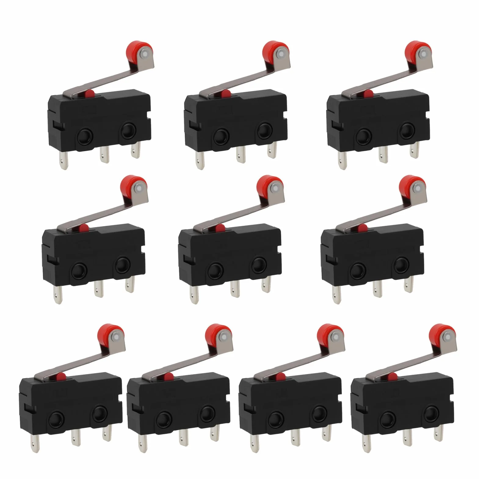 Mikroprzełącznik plastikowy 220V z dźwignią rolkową SPDT 1NO 1NC 5A miniaturowy