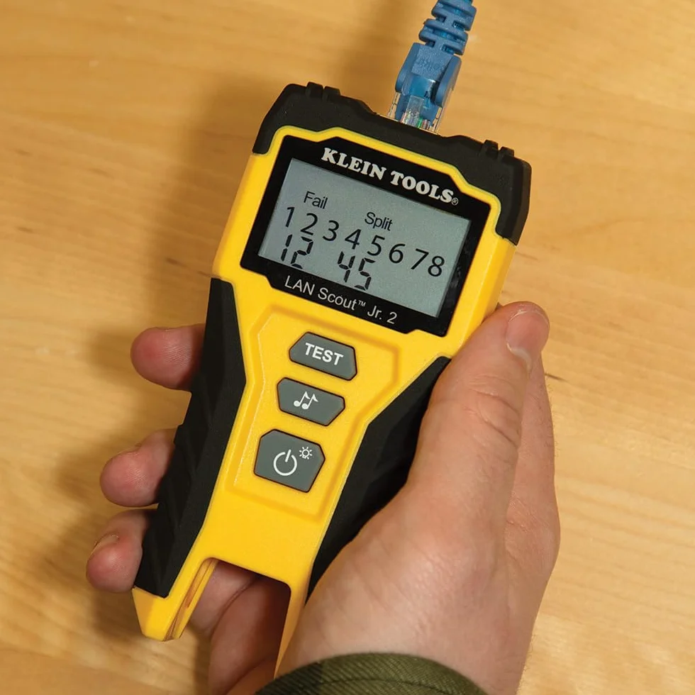 Klein Tools VDV526-200E V LAN Scout Jr. 2 tester kabli sieciowych Cat 3-7 RJ45 z tonerem LCD