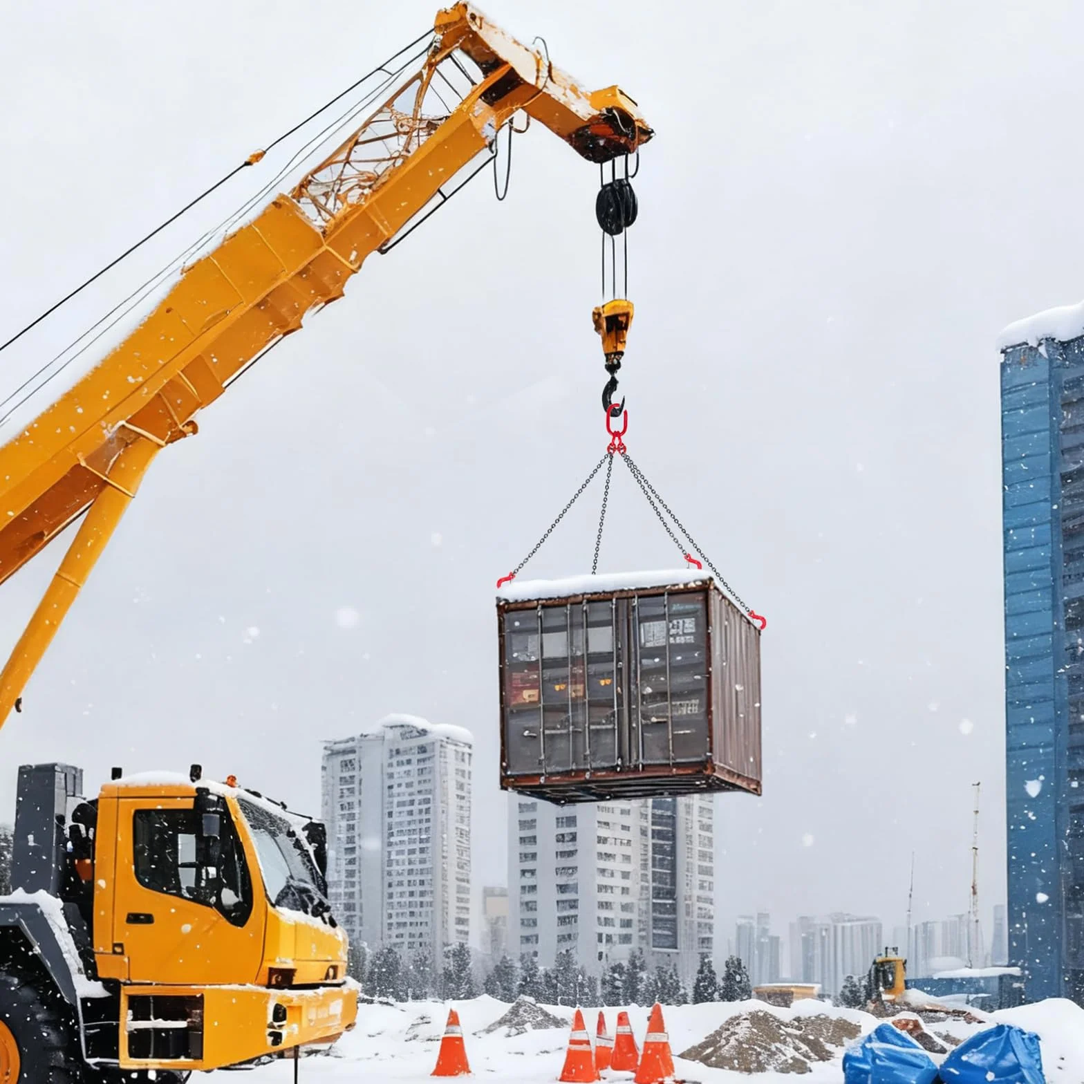 VEVOR Zawiesia łańcuchowa 6,3 mm x 1,5 m 4 haki stal stopowa G80 nośność 2993 kg regulowane podnośniki łańcuchowe