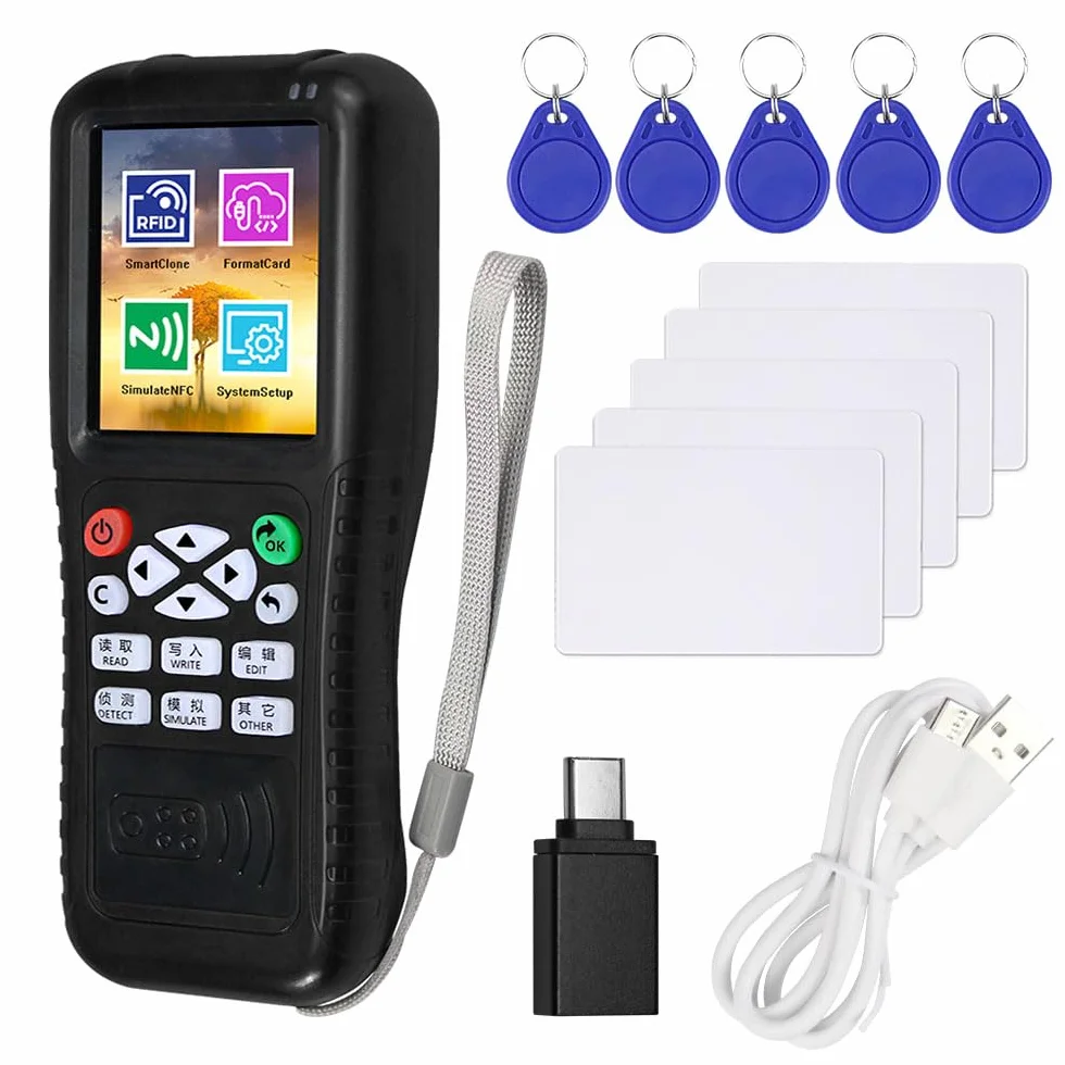 Czytnik kart RFID Writer duplikator pełnej częstotliwości ID/IC z bezpłatnym oprogramowaniem, aplikacja na smartfon, dekodowanie, symulacja NFC do kopiowania kart kontroli dostępu