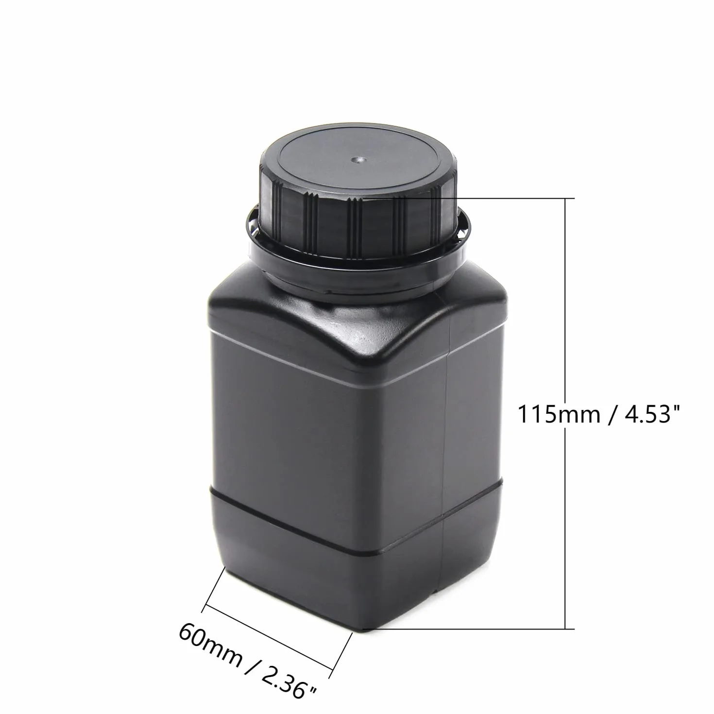 Othmro plastikowa butelka na odczynniki chemiczne 250 ml szeroki otwór czarna 2 szt