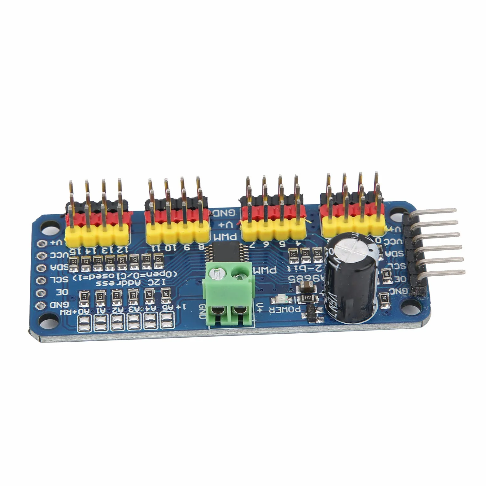 SENECESLI Sterownik Serwo PWM PCA9685 16-kanałowy Moduł Płytki Napędu Silnika dla Robota, 5V