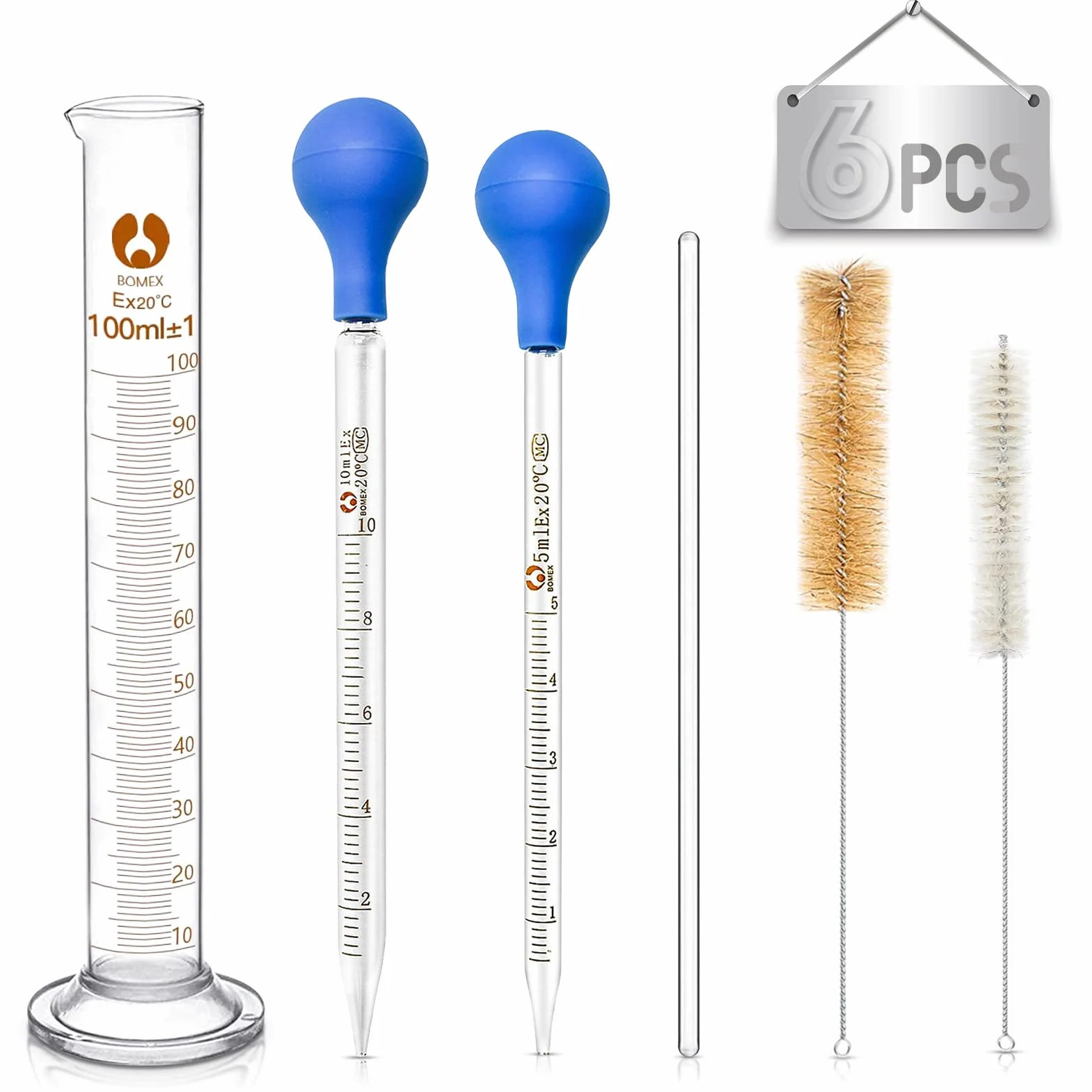 Szklane pipety 5 ml 10 ml cylinder z podziałką 100 ml z zakraplaczem do laboratorium