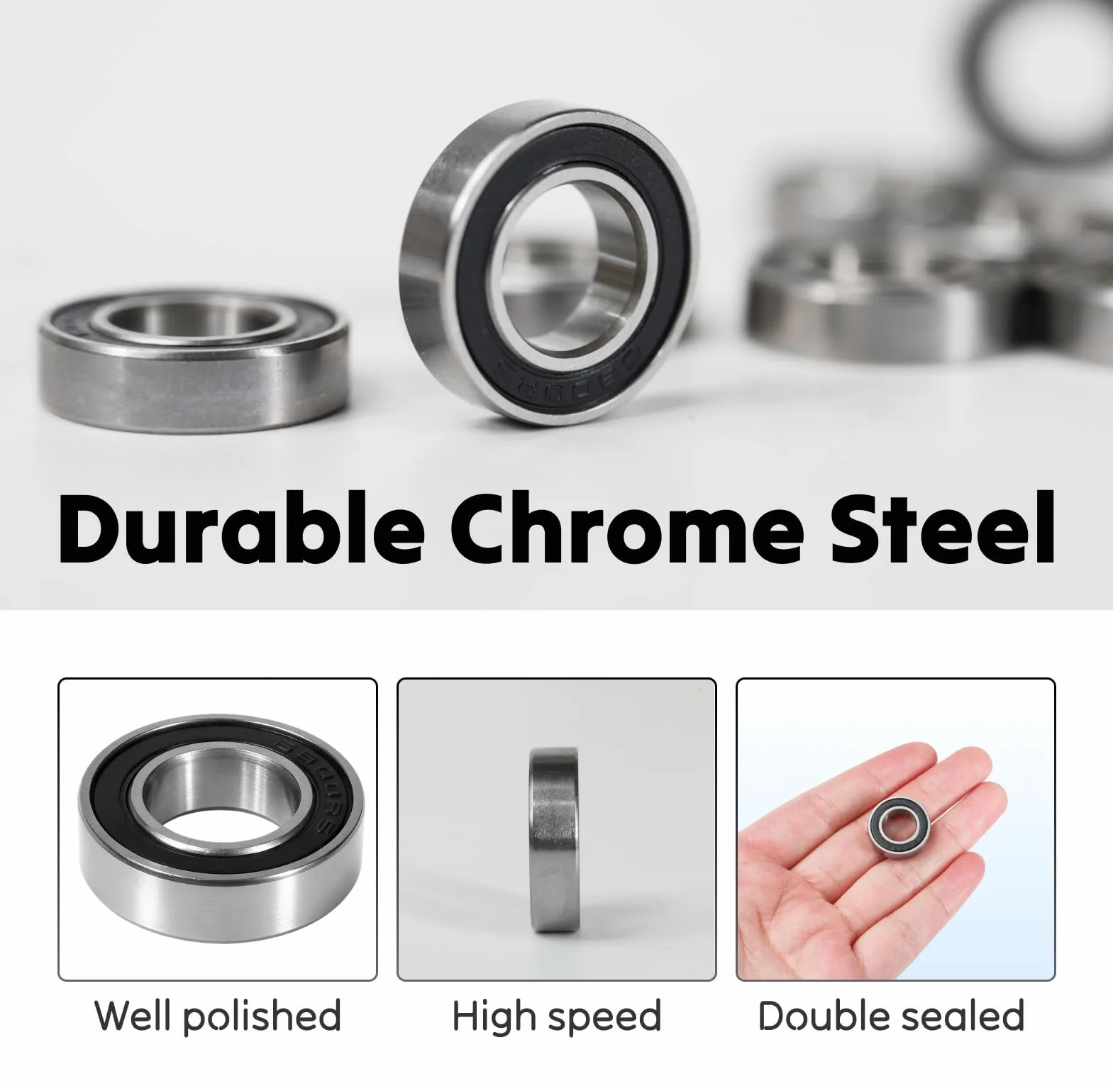 10 sztuk 6800 2RS łożyska kulkowe 10 x 19 x 5 mm, 6800-2RS 6800RS uszczelnione ze stali węglowej do maszyn i narzędzi (6800RS 10 szt.)