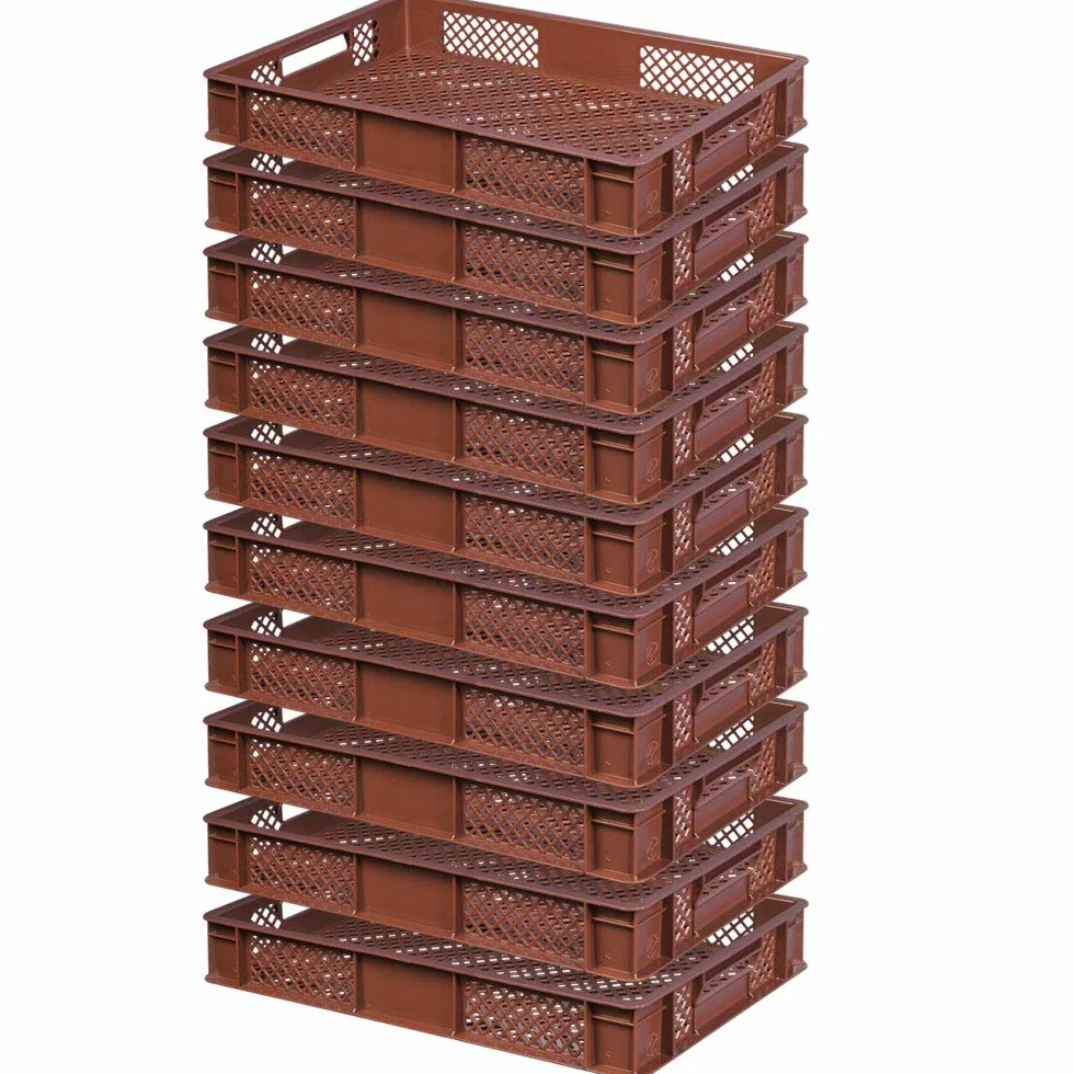 BRB 10 x pojemnik euro, dł. x szer. x wys. 600 x 400 x 90 mm, pojemność 15 litrów, brązowy