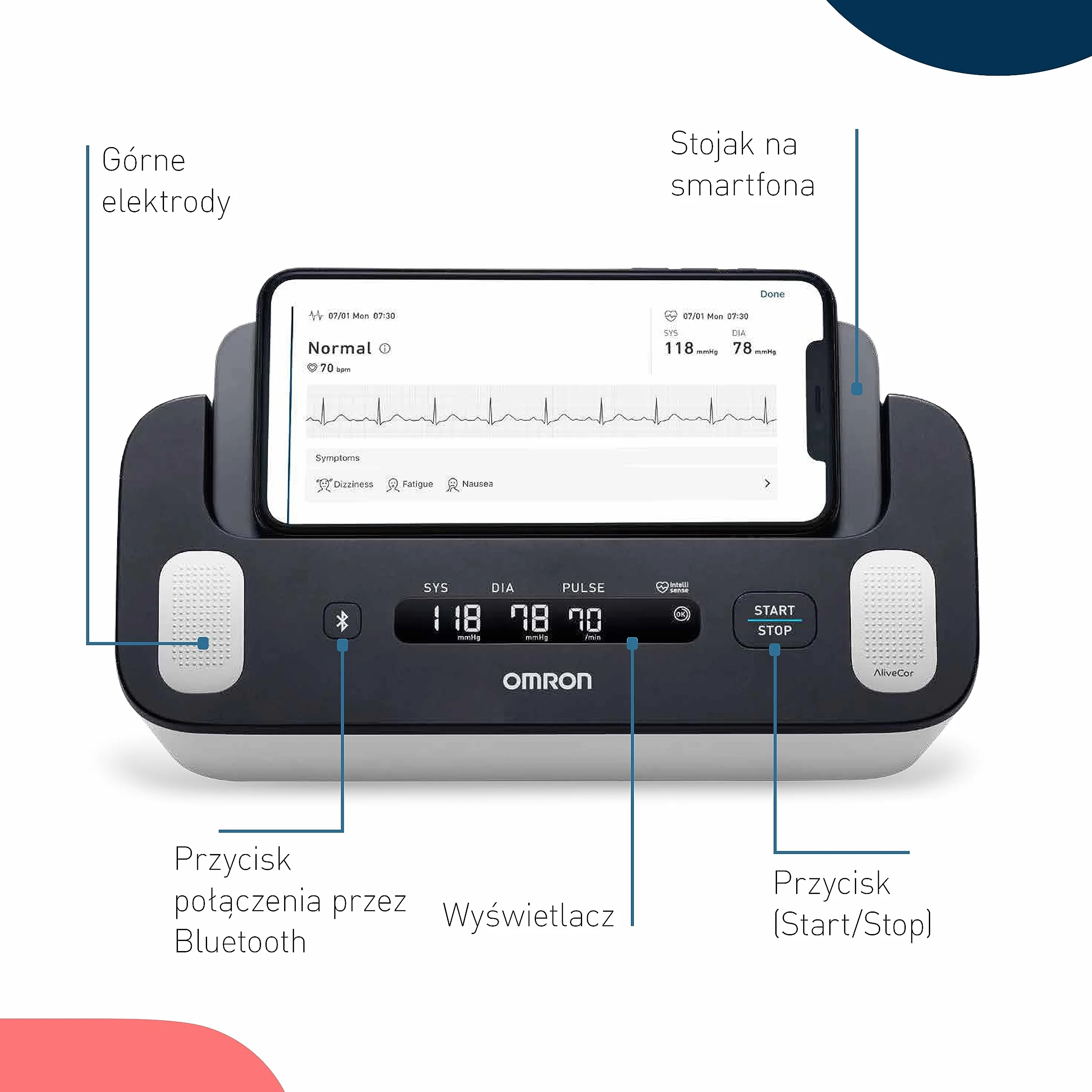 OMRON Complete smart ciśnieniomierz EKG do pomiaru ciśnienia krwi i kontroli AFib