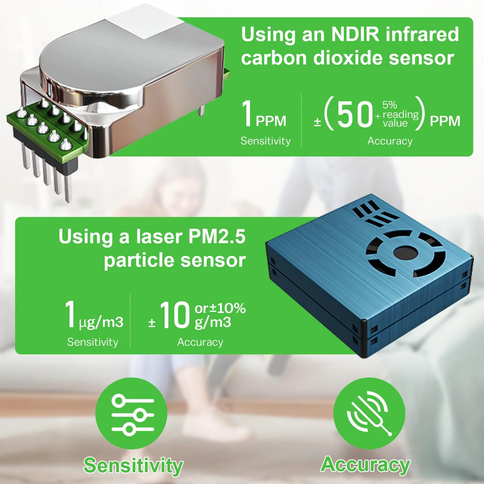 Miernik jakości powietrza 10 w 1, NDIR WiFi monitor jakości powietrza z AQI/CO2/PM1.0/PM2.5/PM10/HCHO/TVOC, temperatura i wilgotność, przenośny detektor formaldehydu z inteligentną aplikacją do domu i