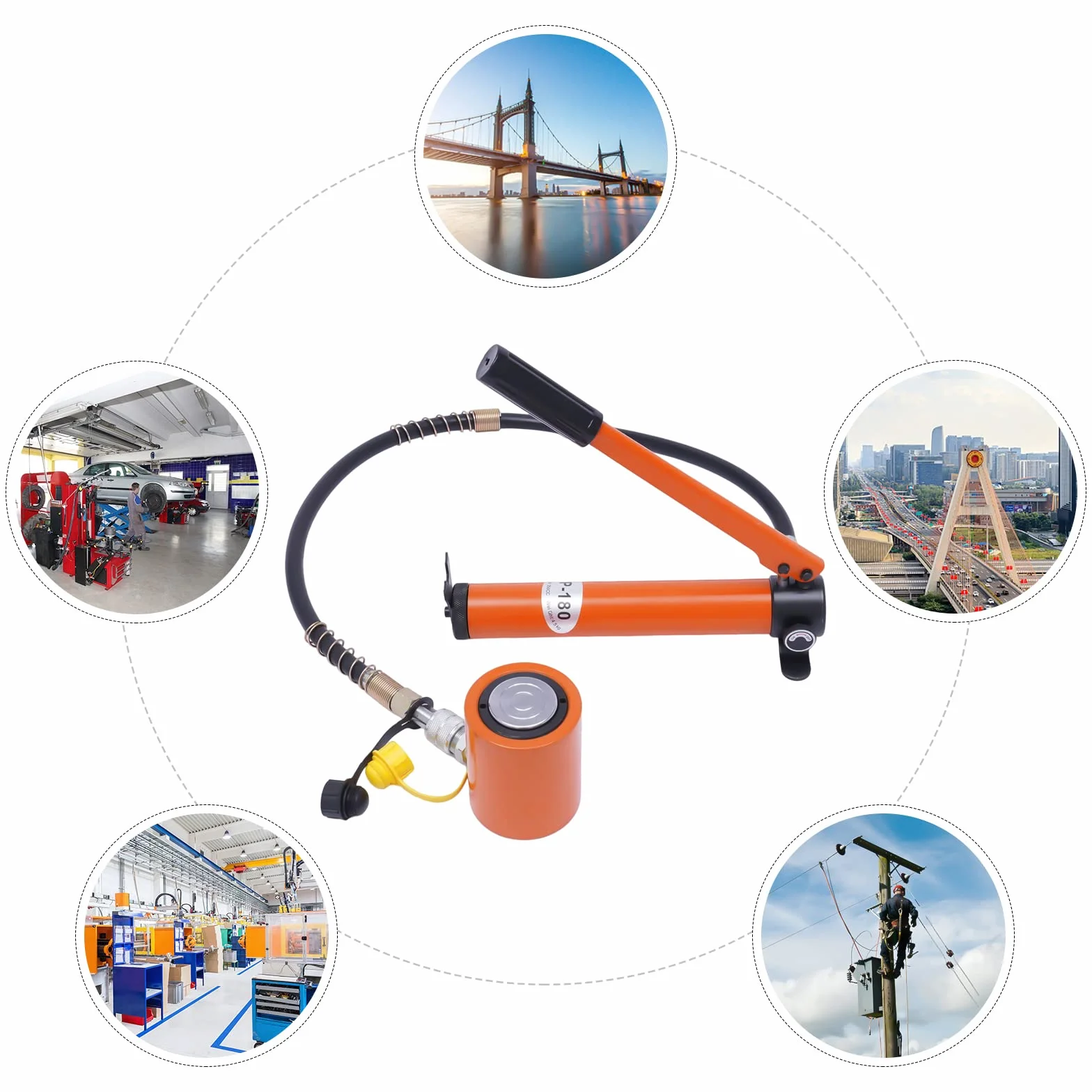 Siłownik hydrauliczny 20T 50 mm z ręczną pompą hydrauliczną 70 Mpa 350 CC do naprawy samochodów, ciężarówek