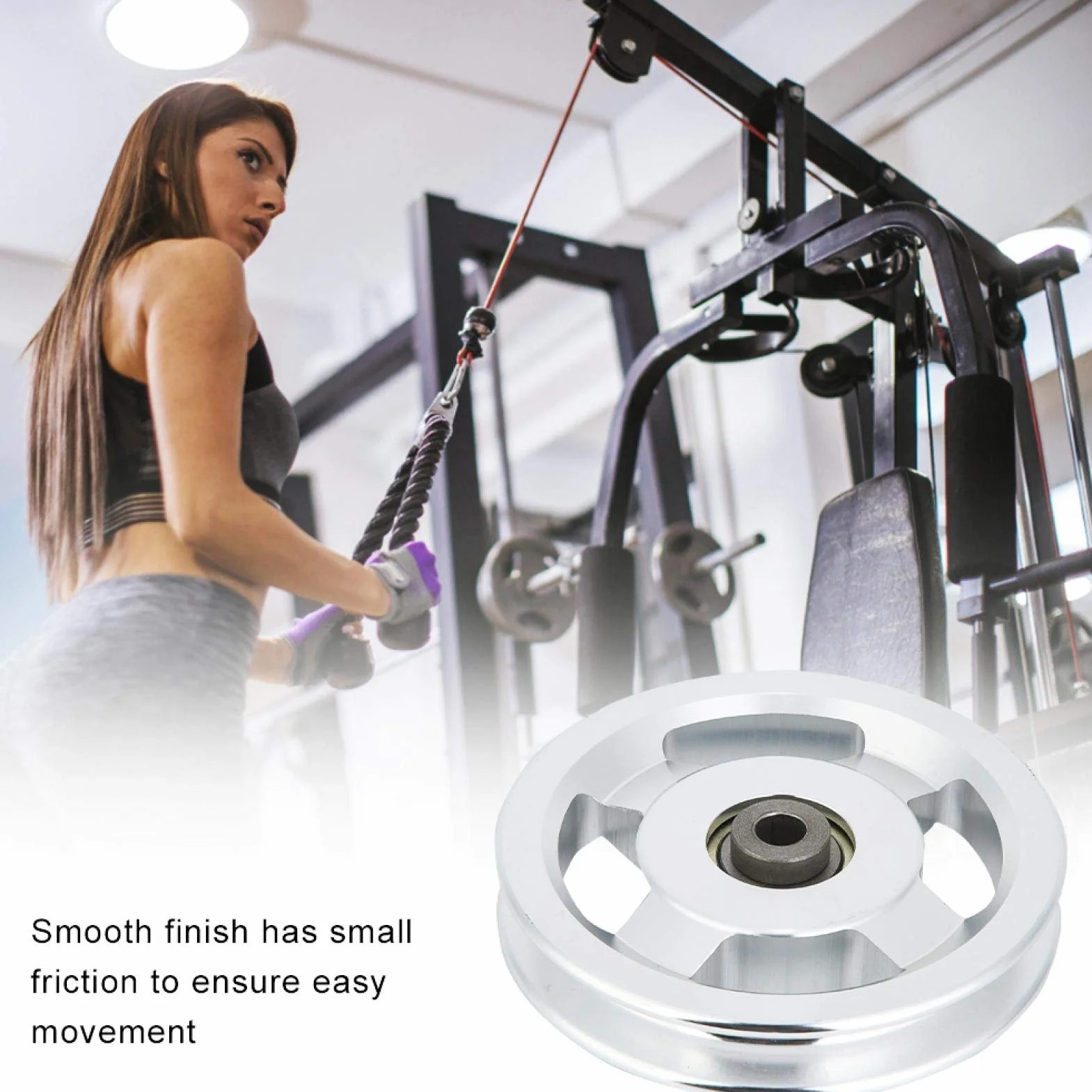 Koło pasowe fitness, uniwersalne koło pasowe ze stopu aluminium Średnica siłowni 90mm i 115mm do ćwiczeń siłowych Akcesoria treningowe(Diameter115mm)
