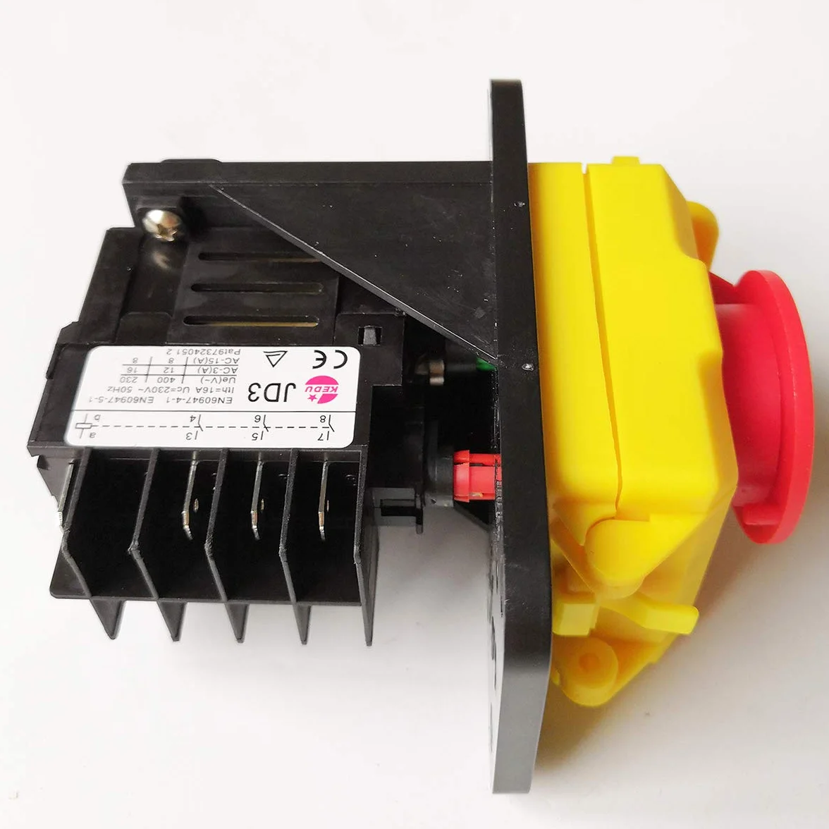 Wodoszczelny przemysłowy przełącznik elektromagnetyczny KEDU KJD11 JD3 8-biegunowy 10-pinowy przełącznik przyciskowy przekaźnik (8-pinowy 230 V z osłoną)