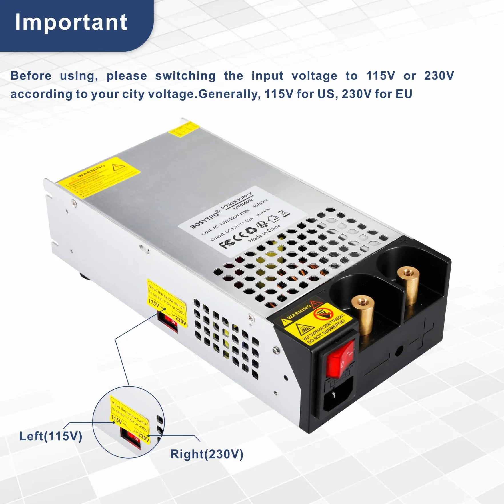 Zasilacz Impulsowy 24 V 41 A 1000 W Transformator 230 V na 24 V SMPS do Taśm LED, CCTV, Radia, Kamery, Laboratoryjny