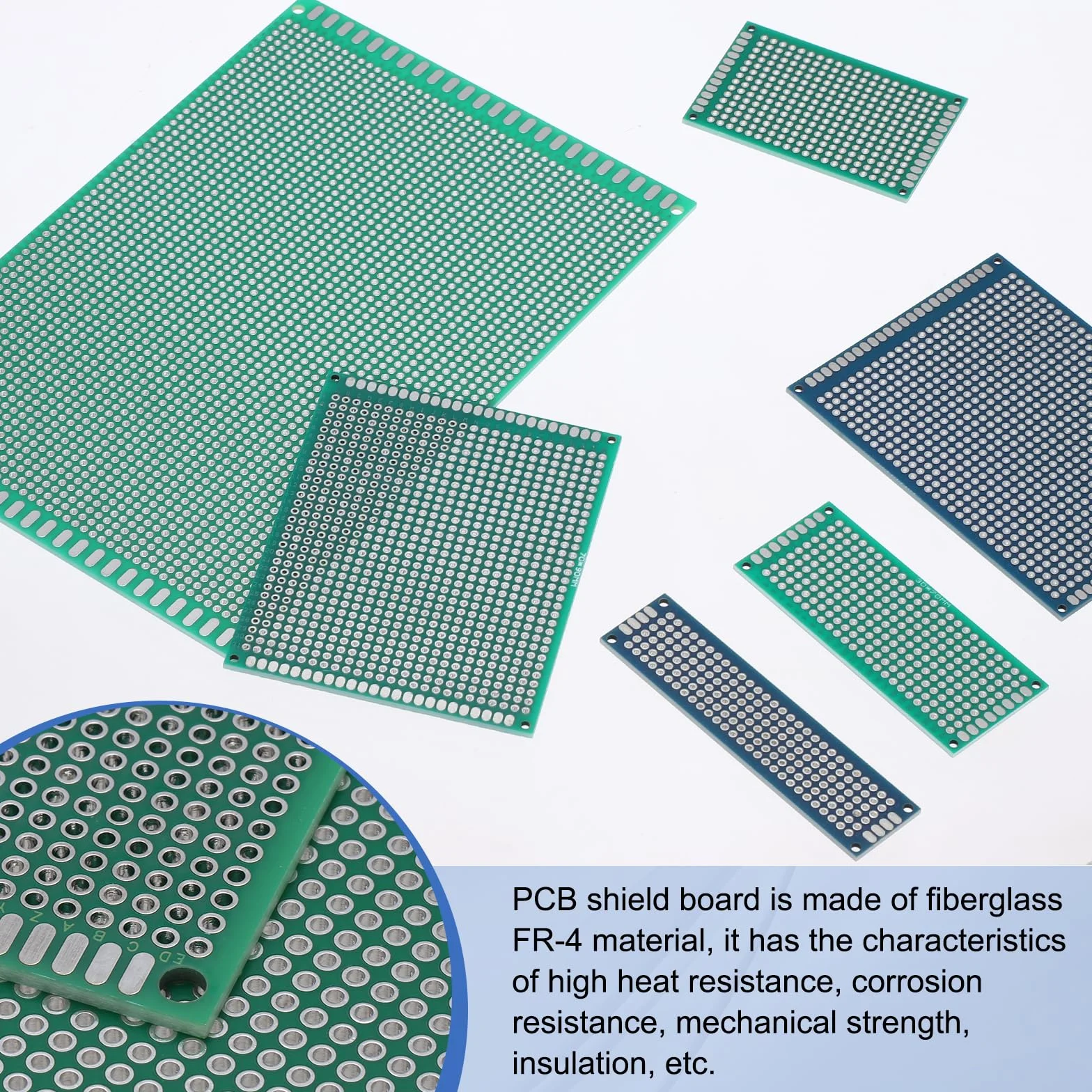 QUARKZMAN 10 sztuk lutowana płyta pilśniowa 70 mm x 50 mm zielona płytka PCB dwustronna ocynowana prototyp do elektroniki projektów DIY obwodów