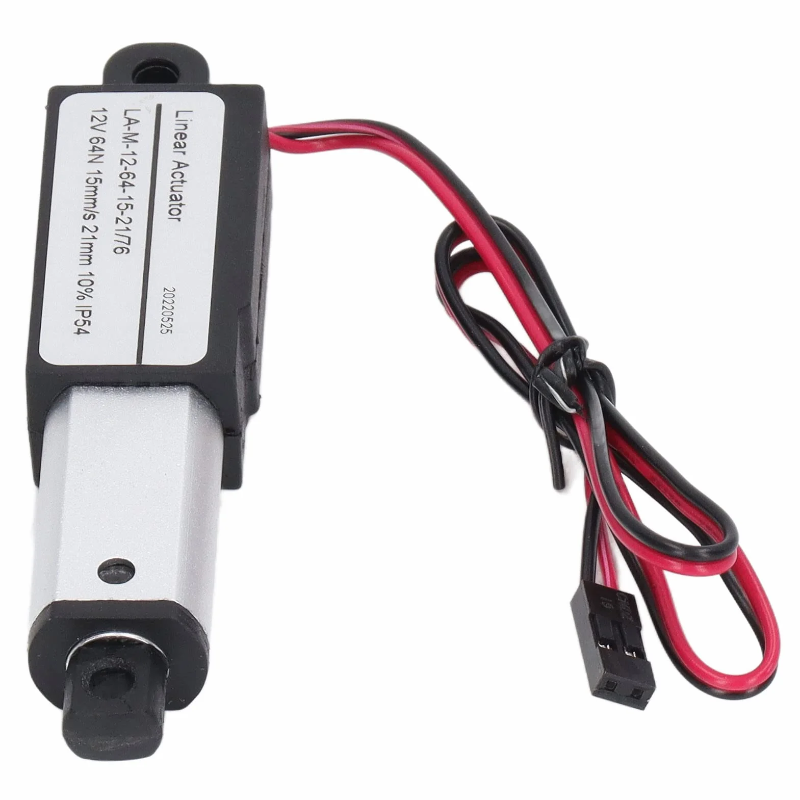 Mini Elektryczny Siłownik Liniowy 12V 64N 15mm/s IP54 21mm