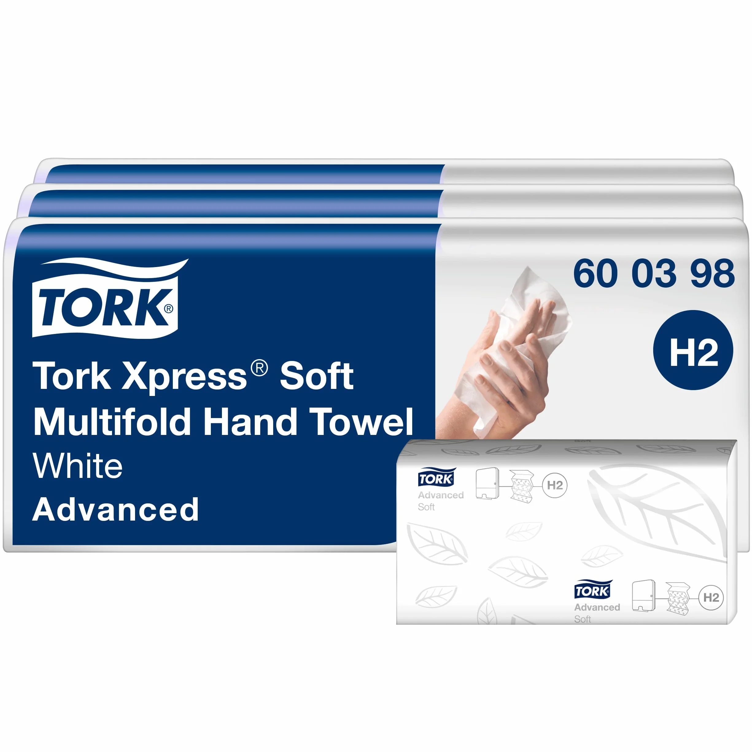 Tork Xpress miękkie ręczniki składane białe H2, zaawansowana jakość, 2-warstwowe, składane w zygzak, chłonne, 3 × 7 × 180 ściereczek, 600398