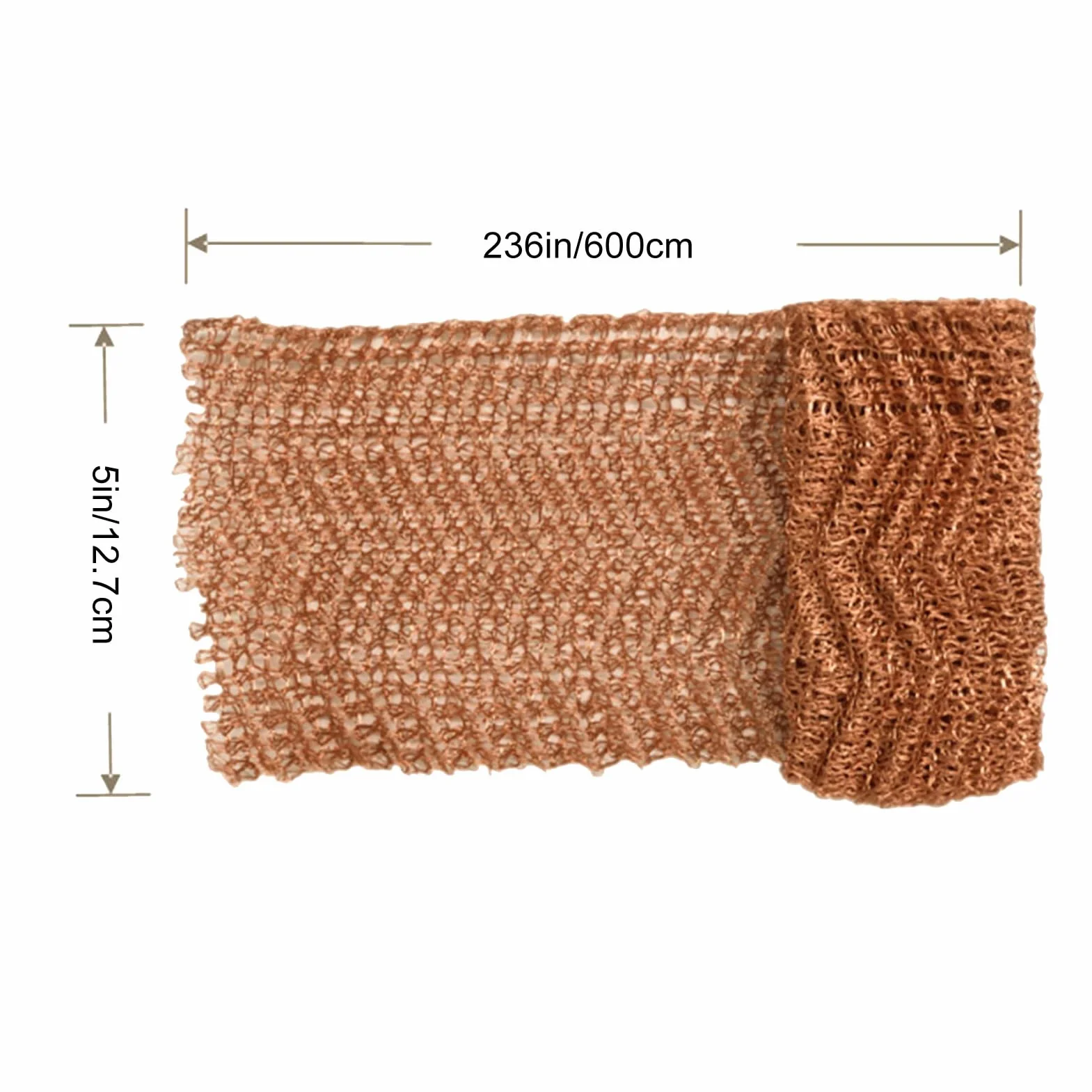 Miedziana siatka Roll Filtry dla par 12,7 cm x 6 m Odporny na odpady Miedź Dzianinowa siatka druciana