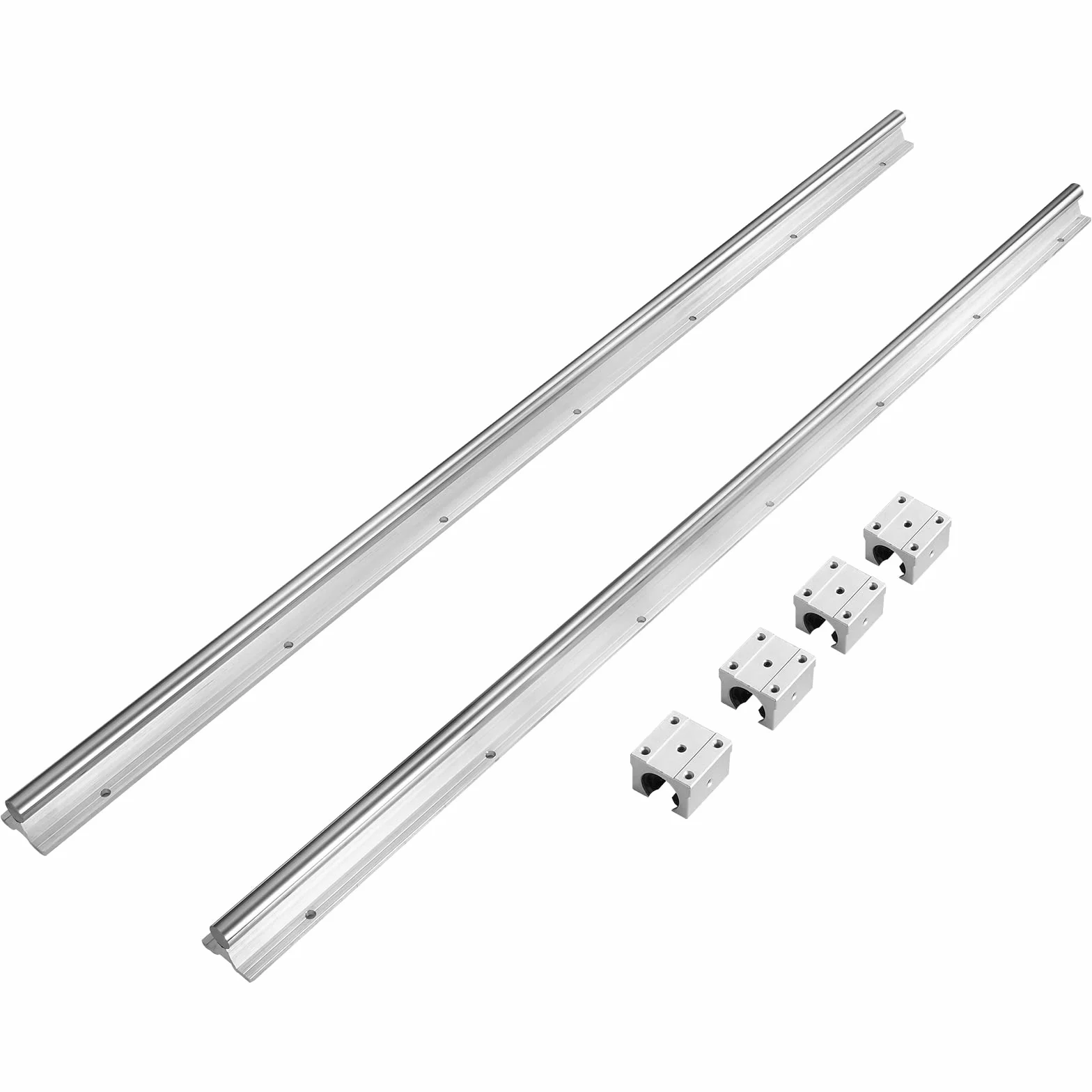 VEVOR Szyna liniowa, 2 zestawy SBR20-800 mm, 2 szt. prowadnica liniowa i 4 szt. SBR20UU blok łożyskowy liniowy prowadnica przesuwna, do automatycznych maszyn i urządzeń