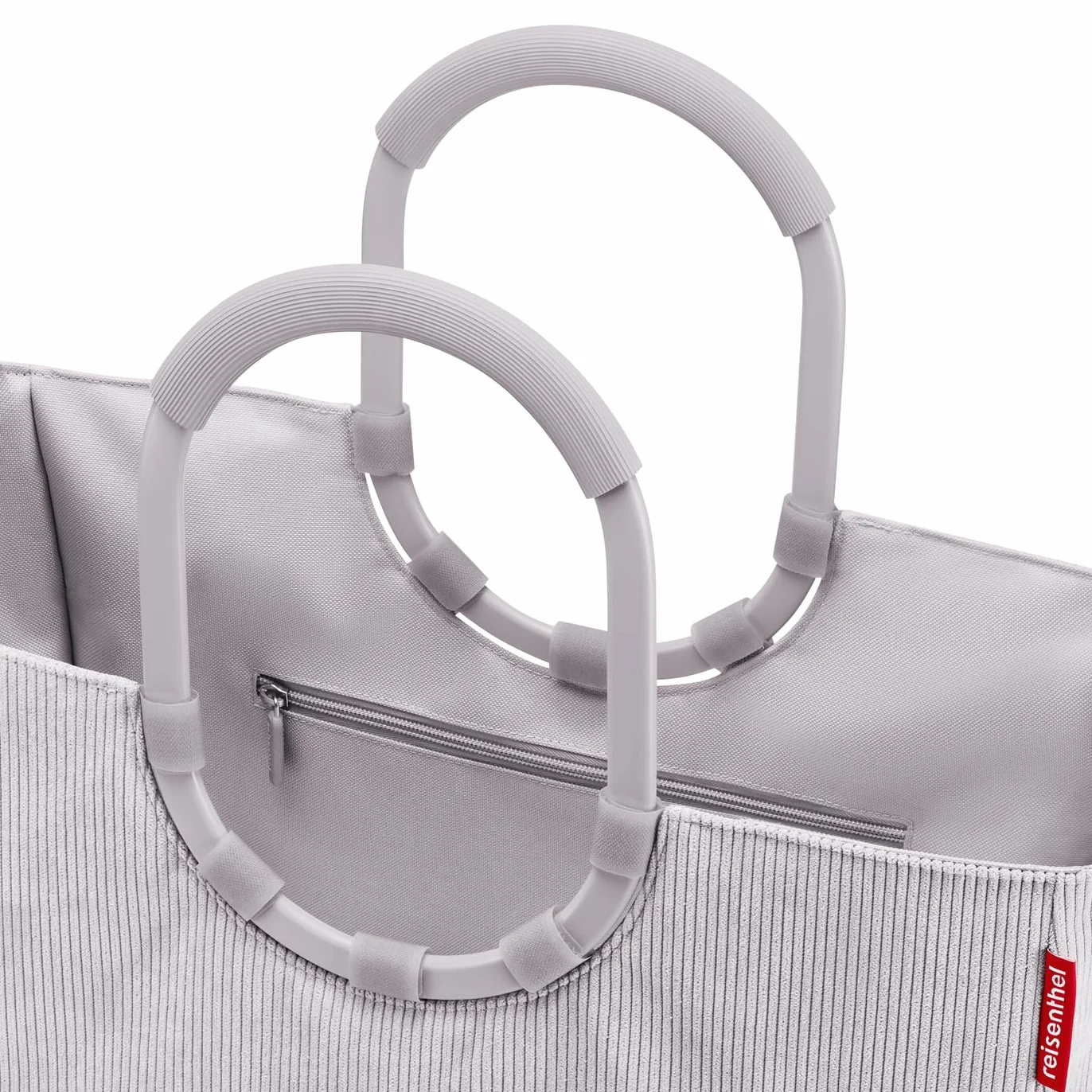 reisenthel loopshopper L – stabilna torba z praktycznymi przegródkami z butelek PET pochodzących z recyklingu – czarujący i wodoodporny design złoty, Sztruks szary, L, casual
