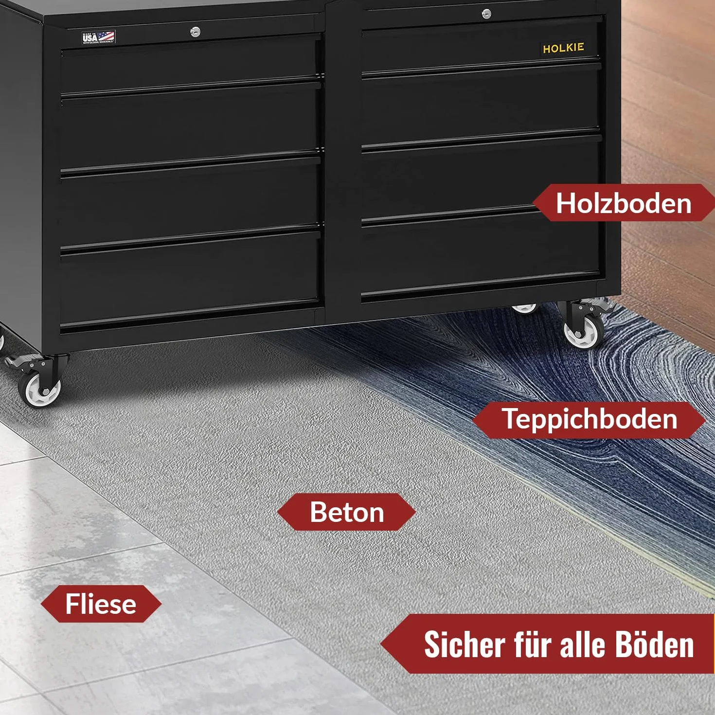 100mm kółka obrotowe z hamulcem bezpieczeństwa Zestaw 4 kółek Heavy Duty (2 z hamulcami i 2 bez) kółka meblowe z 600kg całkowitej pojemności