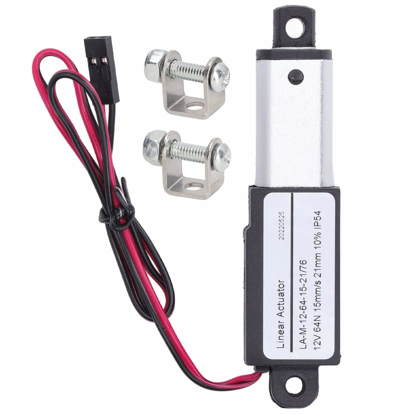 Mini Elektryczny Siłownik Liniowy 12V 64N 15mm/s IP54 21mm