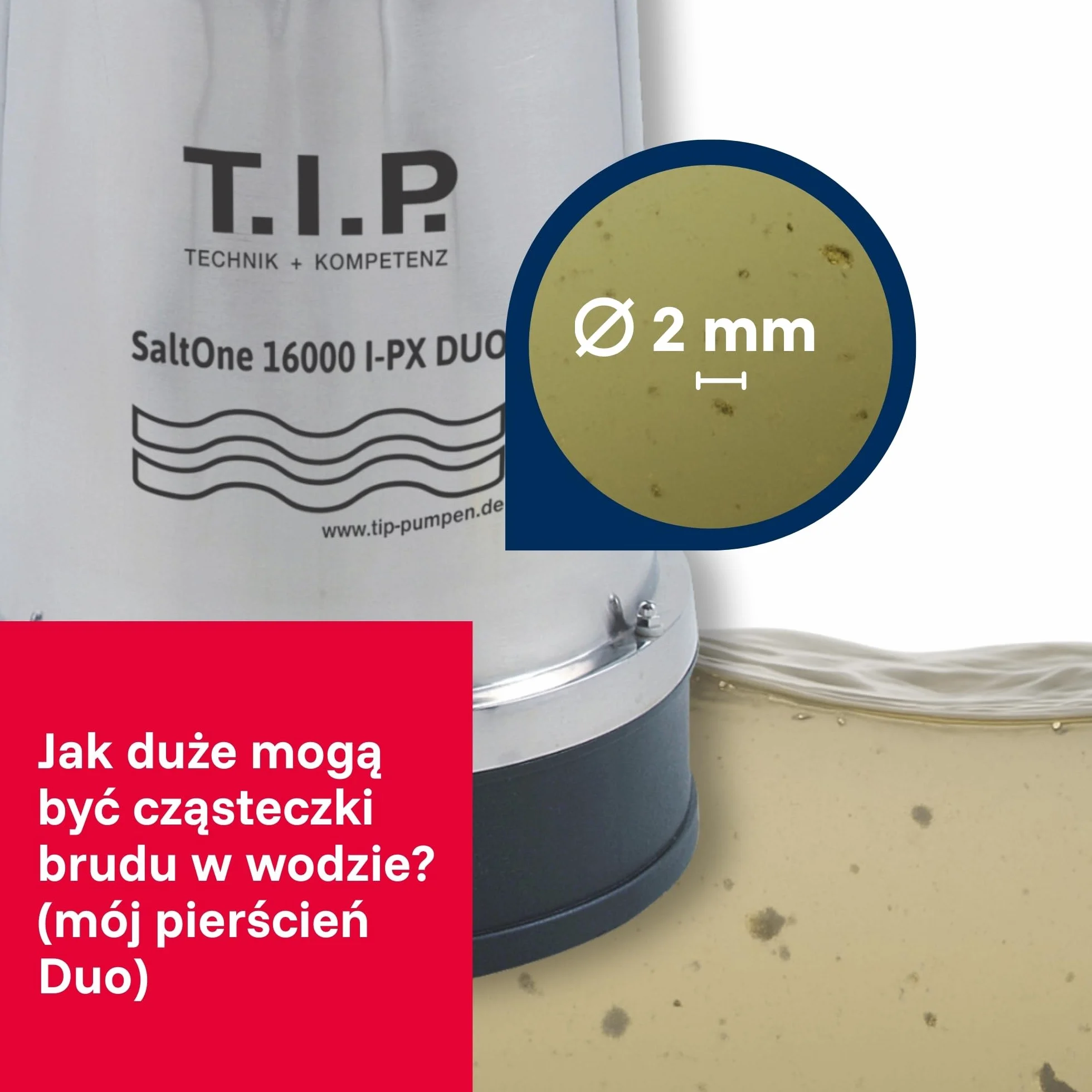 T.I.P. SaltOne 16000 I-PX DUO Pompa Zanurzalna do Brudnej Wody 16000 l/h Stal Nierdzewna 1mm Płaskie Zasysanie