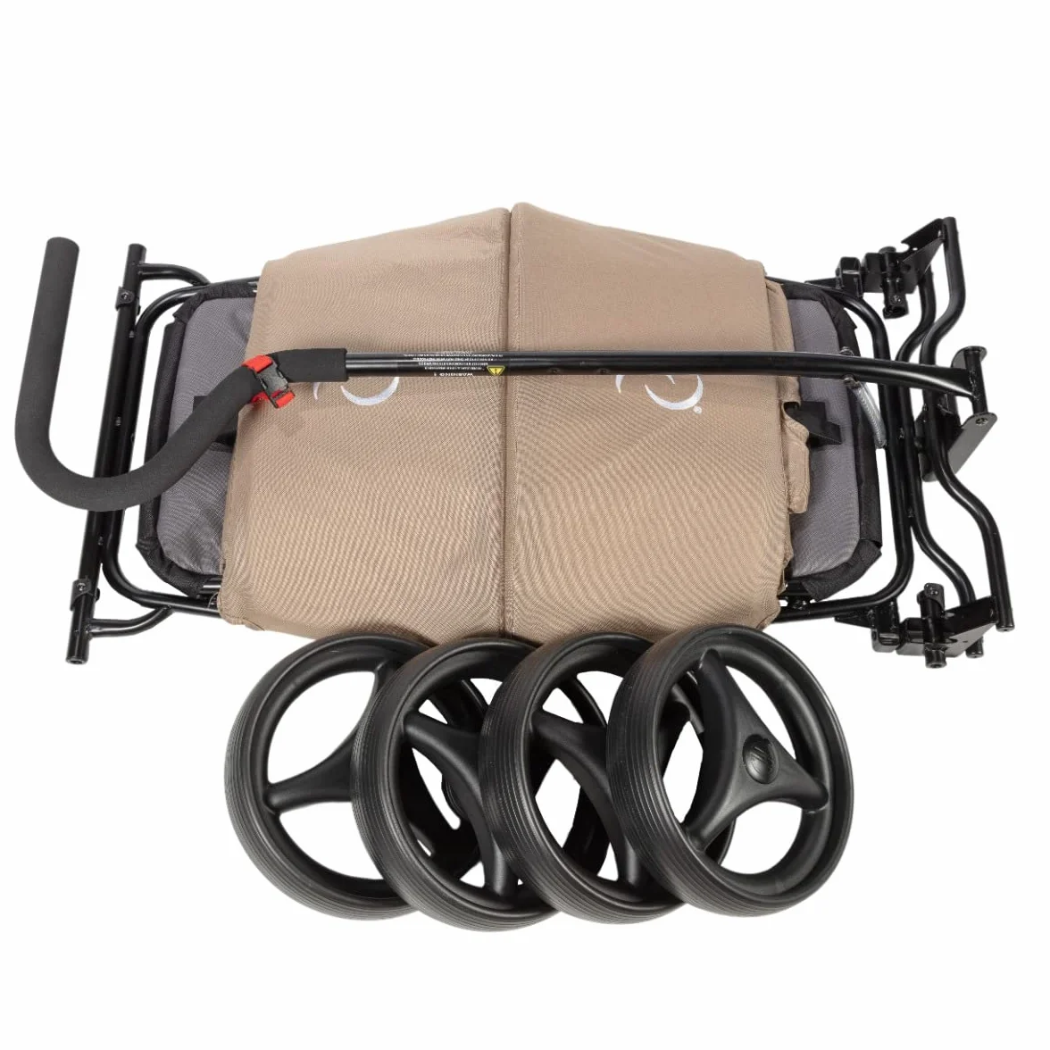 Beach Wagon Wózek składany LITE piaskowo-brązowy – nośność 80 kg – wózek ręczny, wózek plażowy dla dzieci, zwierząt domowych, bagaż, wózek plażowy z nadającym się do prania materiałem, 118 x 65 x 110