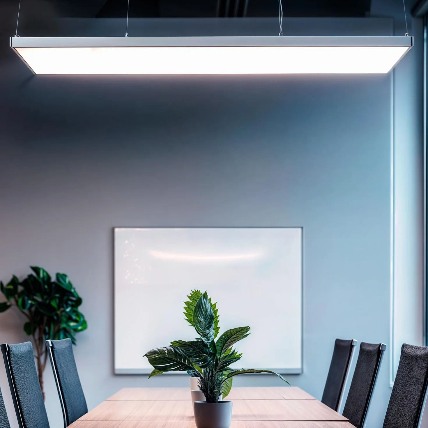 Ledkia Panel LED BOKE 120x60cm 60W 6000lm Zimna biel 6000K Zestaw Wiszący. Nowoczesne oświetlenie sufitowe UGR<19 Flicker-Free idealne do biura, sklepu lub domu. Wydajna energooszczędna lampa.