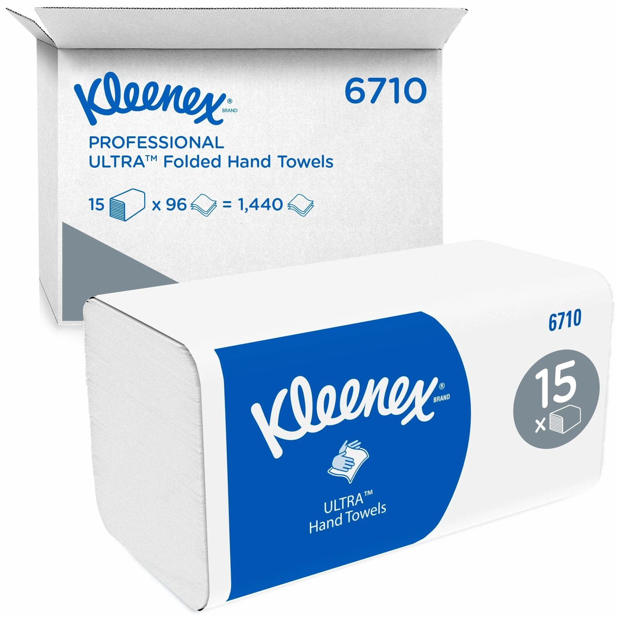 Kleenex Ultra 6710 Składane Ręczniki do Rąk 3-warstwowe V-Fold 15 opakowań × 96