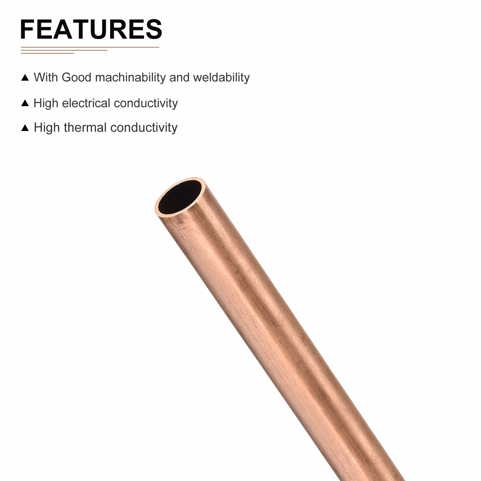 DTGN 8 mm x 0,2 mm x 300 mm (ODxWall TXL) miedziana rura - 3-pak - dobra do wyposażenia maszynowego DIY dekoracyjna rama - okrągłe metalowe rurki