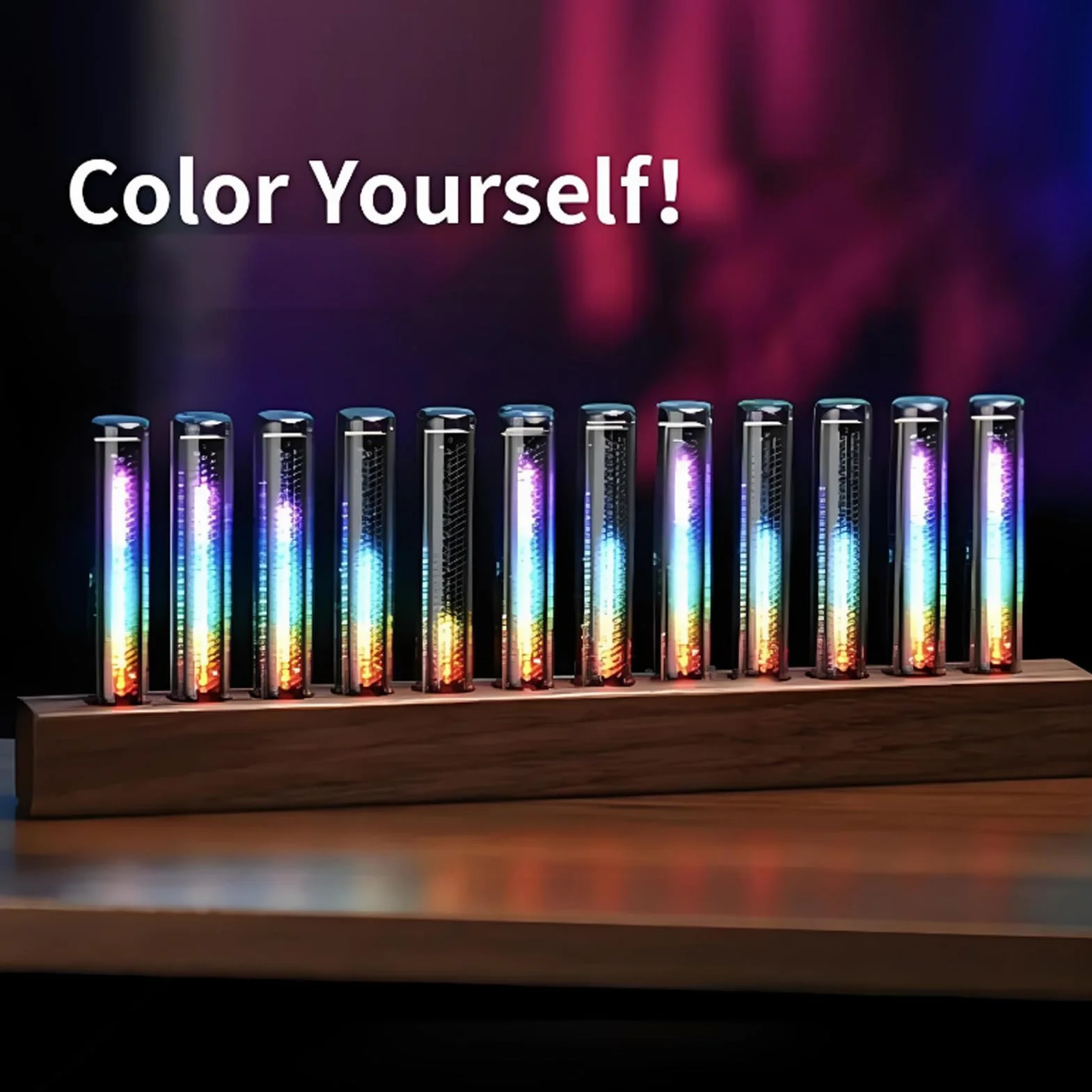 Bezprzewodowy Analizator Dźwięku LED 12 Lamp AGC RGB Wyświetlacz Widma Muzycznego