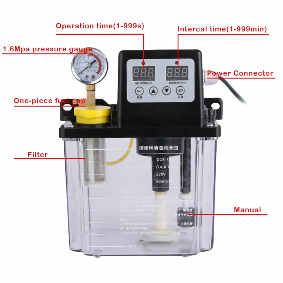 Automatyczna pompa smarująca 220 V elektromagnetyczna pompa olejowa 2L