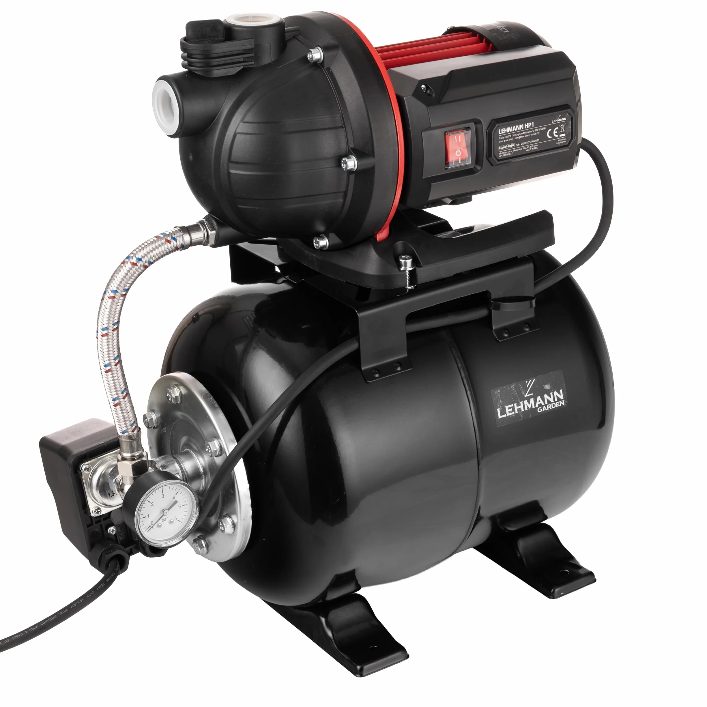 LEHMANN Hydrofor domowy HP1 800 W 5200 l/h zbiornik ciśnieniowy 19 l wysokość tłoczenia 43 m