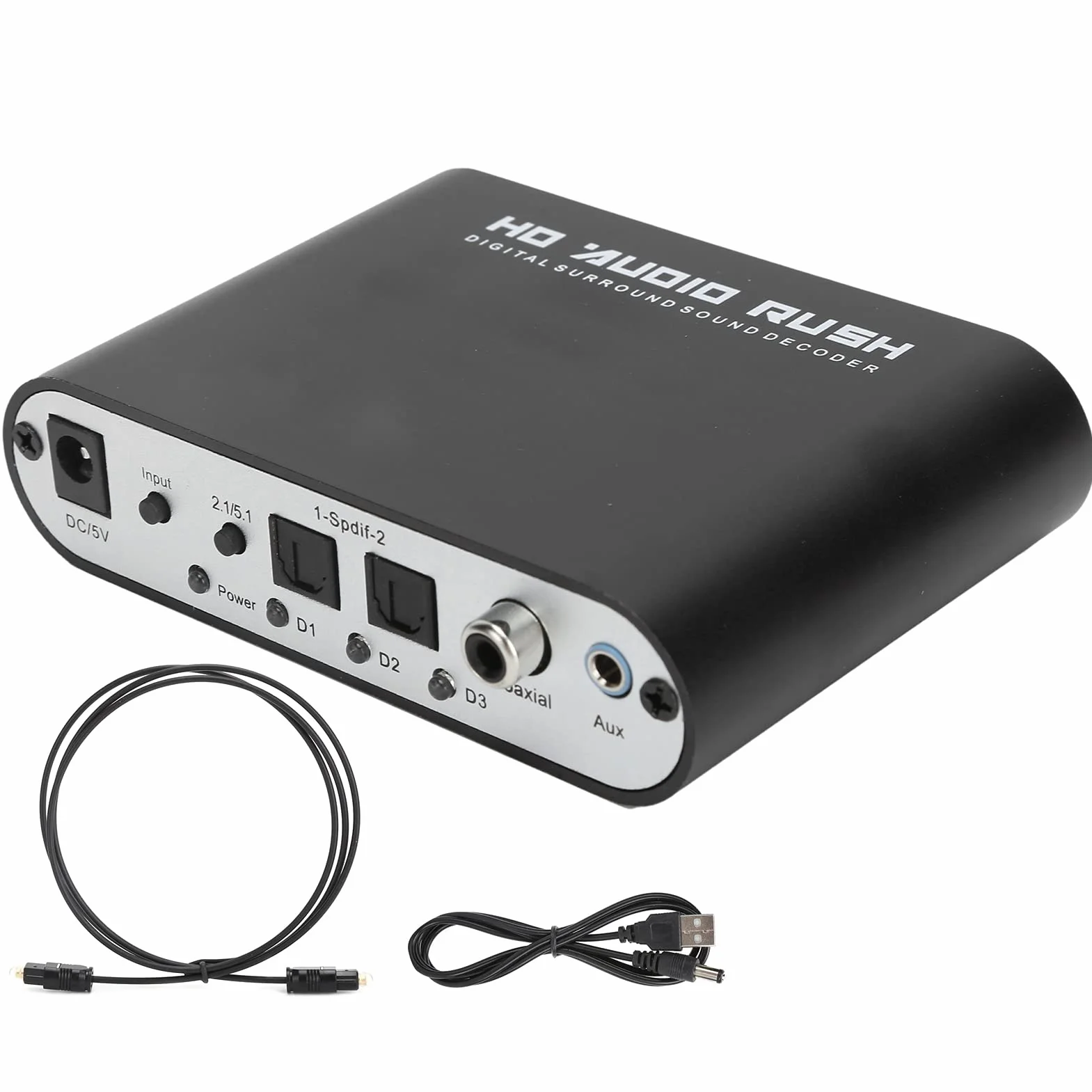 Dekoder Audio Cyfrowy 5.1-kanałowy Konwerter DTS Dolby AC-3 Optyczny Koncentryczny na Analogowy